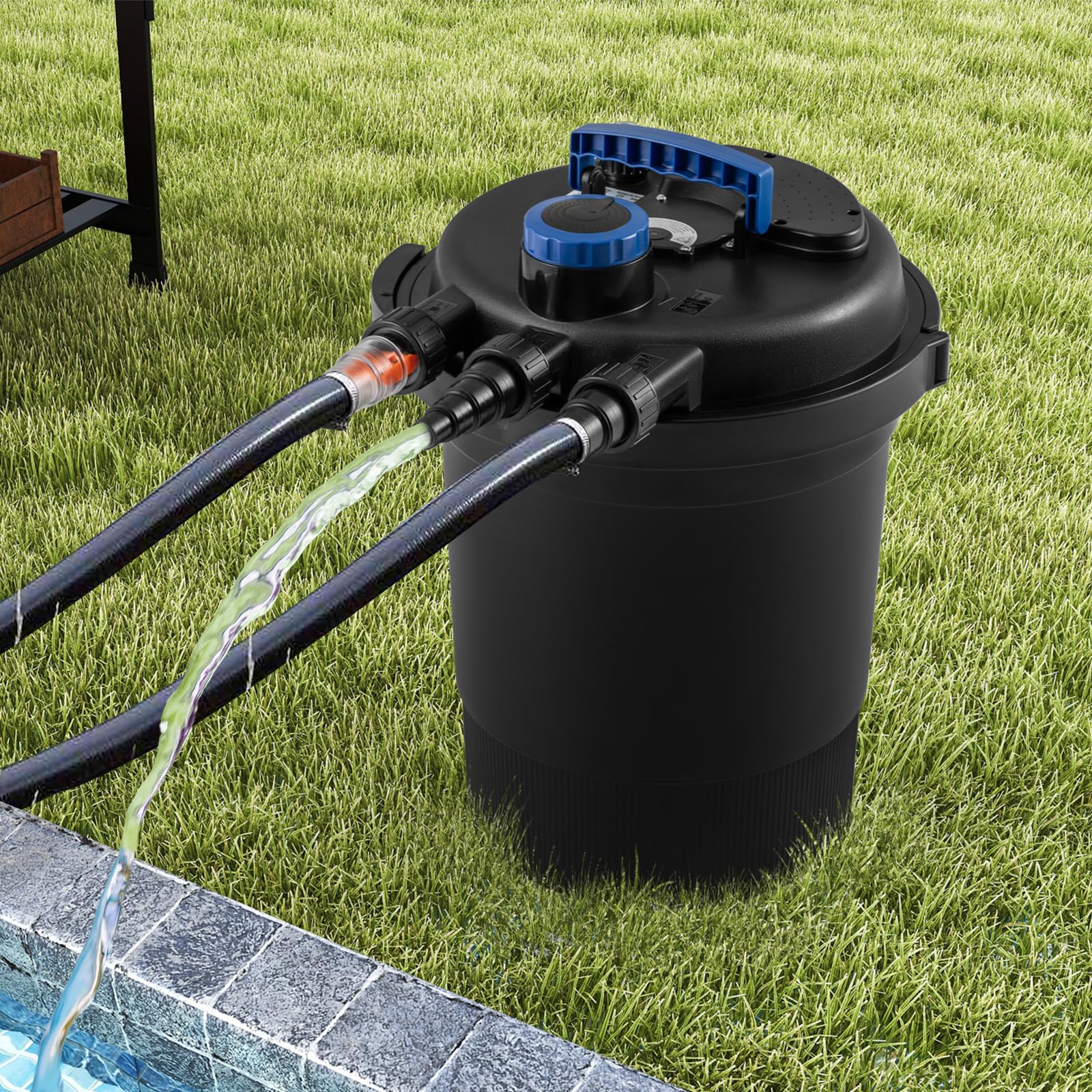 Goplus Bio Pressure Pond Filter with 13W UV-C Light, 2642 GPH Pond Filter System with Bio Balls - Image 9