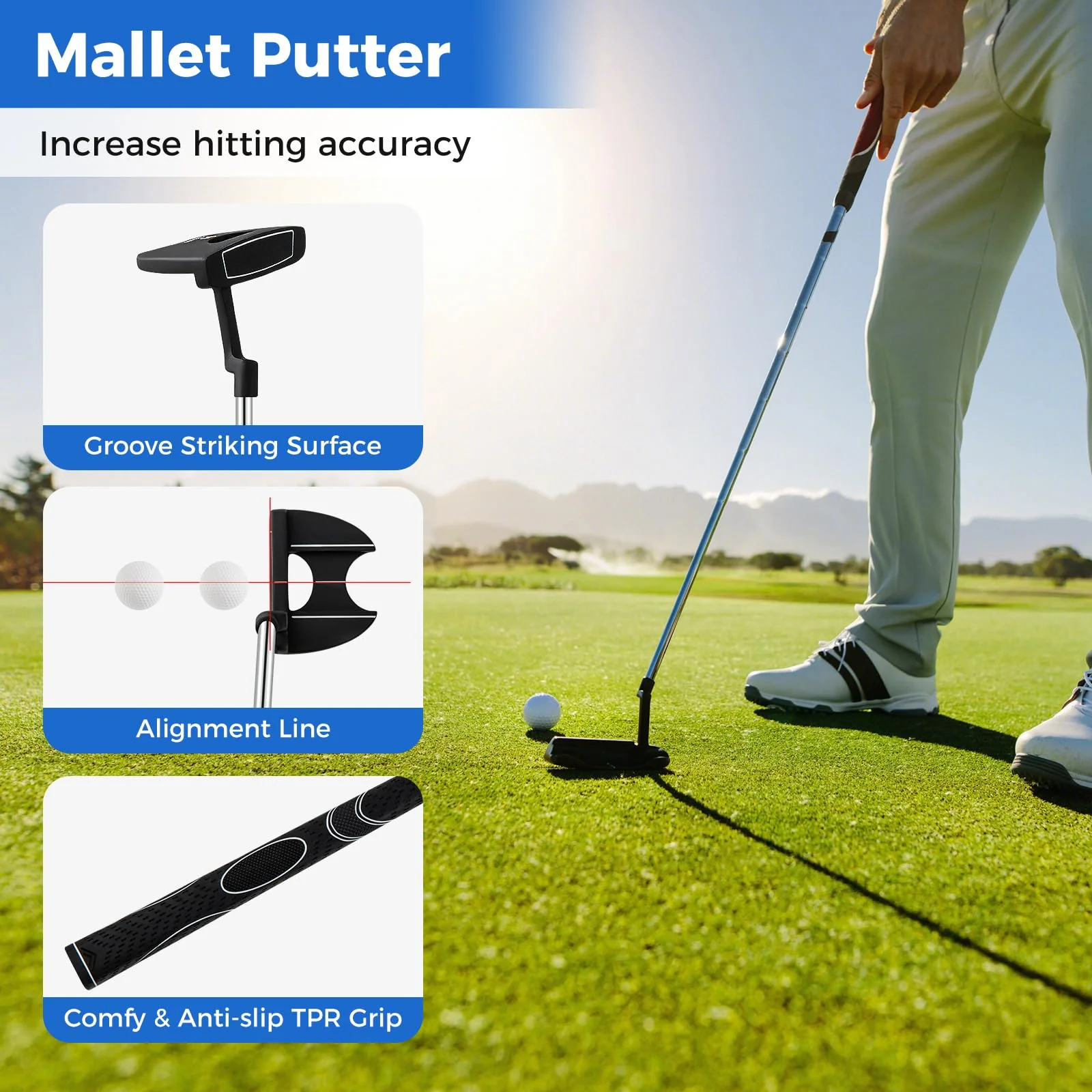 Goplus Complete Golf Club Set for Men, 9 Pieces Golf Clubs with Stand Bag, Men's Right Handed - Image 6