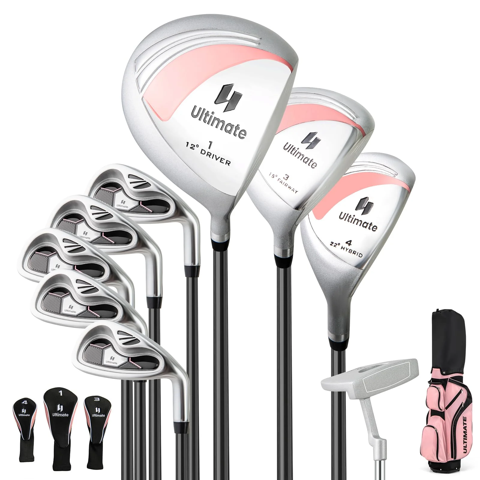 Goplus Complete Golf Club Set for Women, 9 Pieces Golf Clubs with Cart Bag