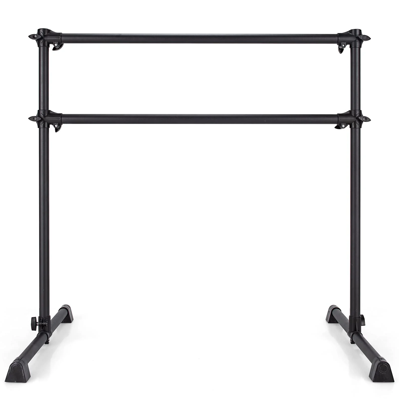 Goplus Double Ballet Barre Bar, Portable 4 FT Freestanding Dancing Bar w/ 7" - 46" Adjustable Height