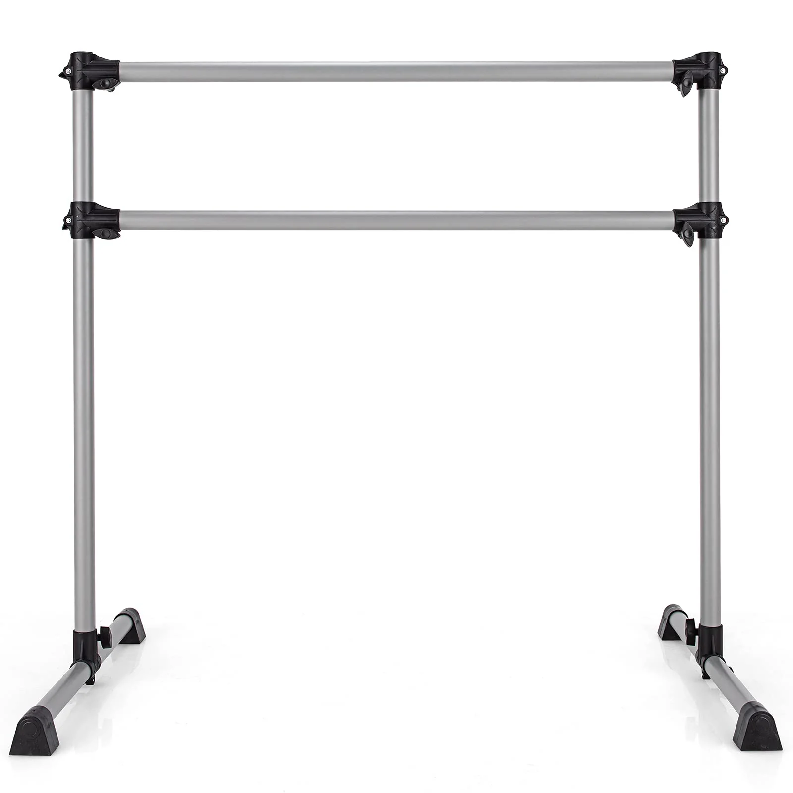 Goplus Double Ballet Barre Bar, Portable 4 FT Freestanding Dancing Bar w/ 7" - 46" Adjustable Height - Image 11
