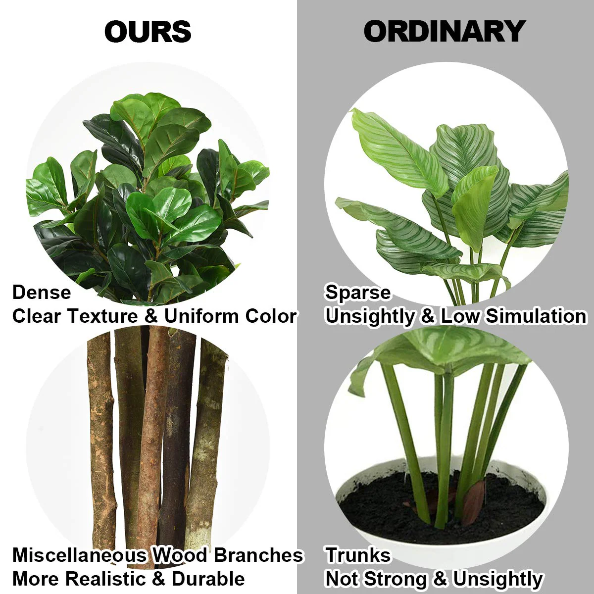 Goplus Fake Fiddle Leaf Fig Tree Artificial Greenery Plants - Image 8