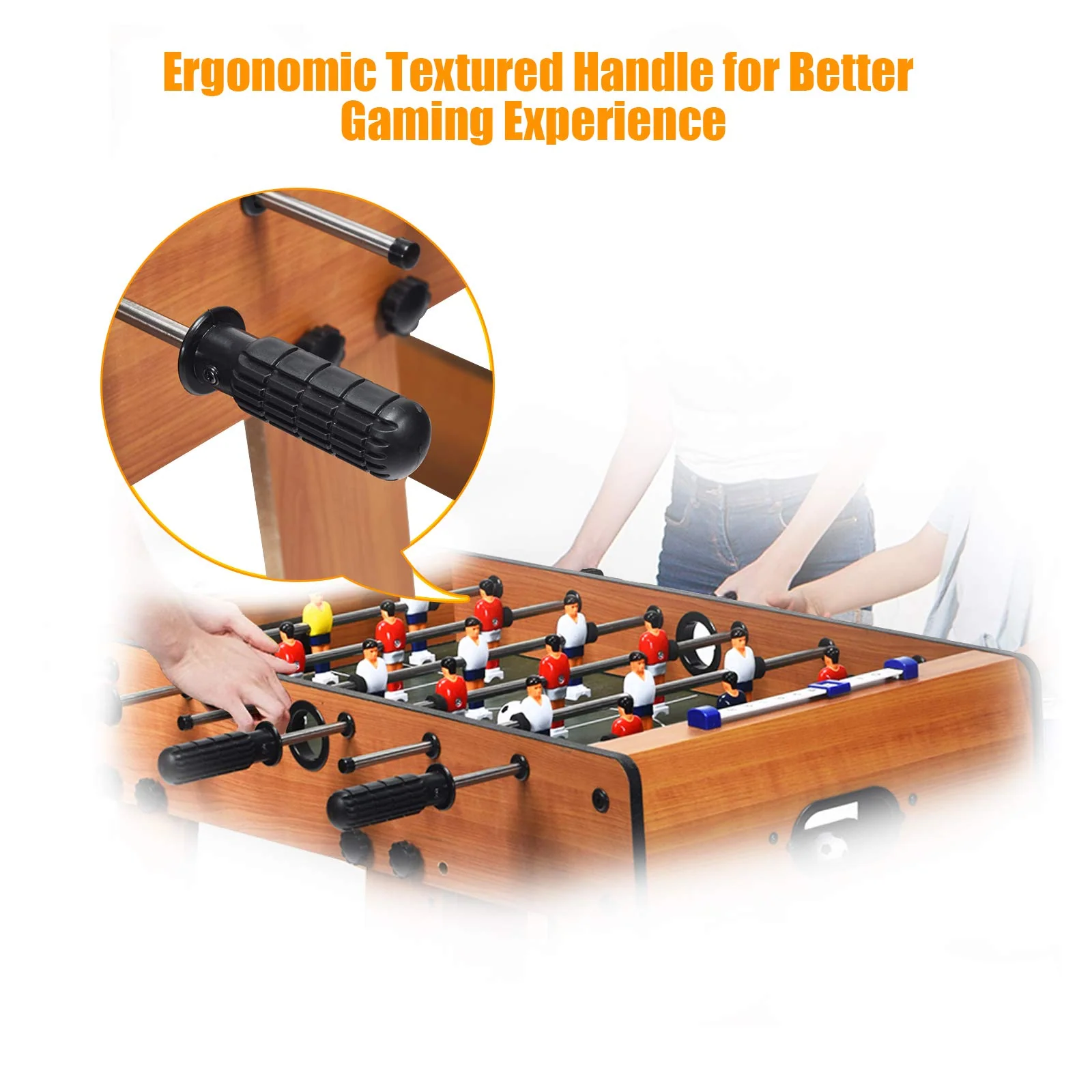 Goplus Foldable Foosball Table, 27'' Soccer Table Game w/ 2 Mini Footballs - Image 5