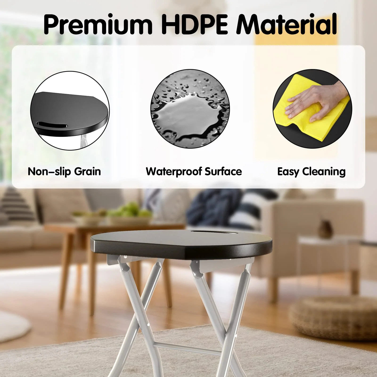 Goplus Folding Stool, 28 inch Foldable Camping Stool for Adults with 330 lb Capacity - Image 5