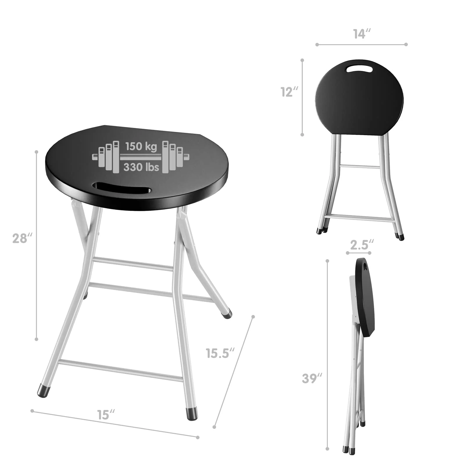 Goplus Folding Stool, 28 inch Foldable Camping Stool for Adults with 330 lb Capacity - Image 8