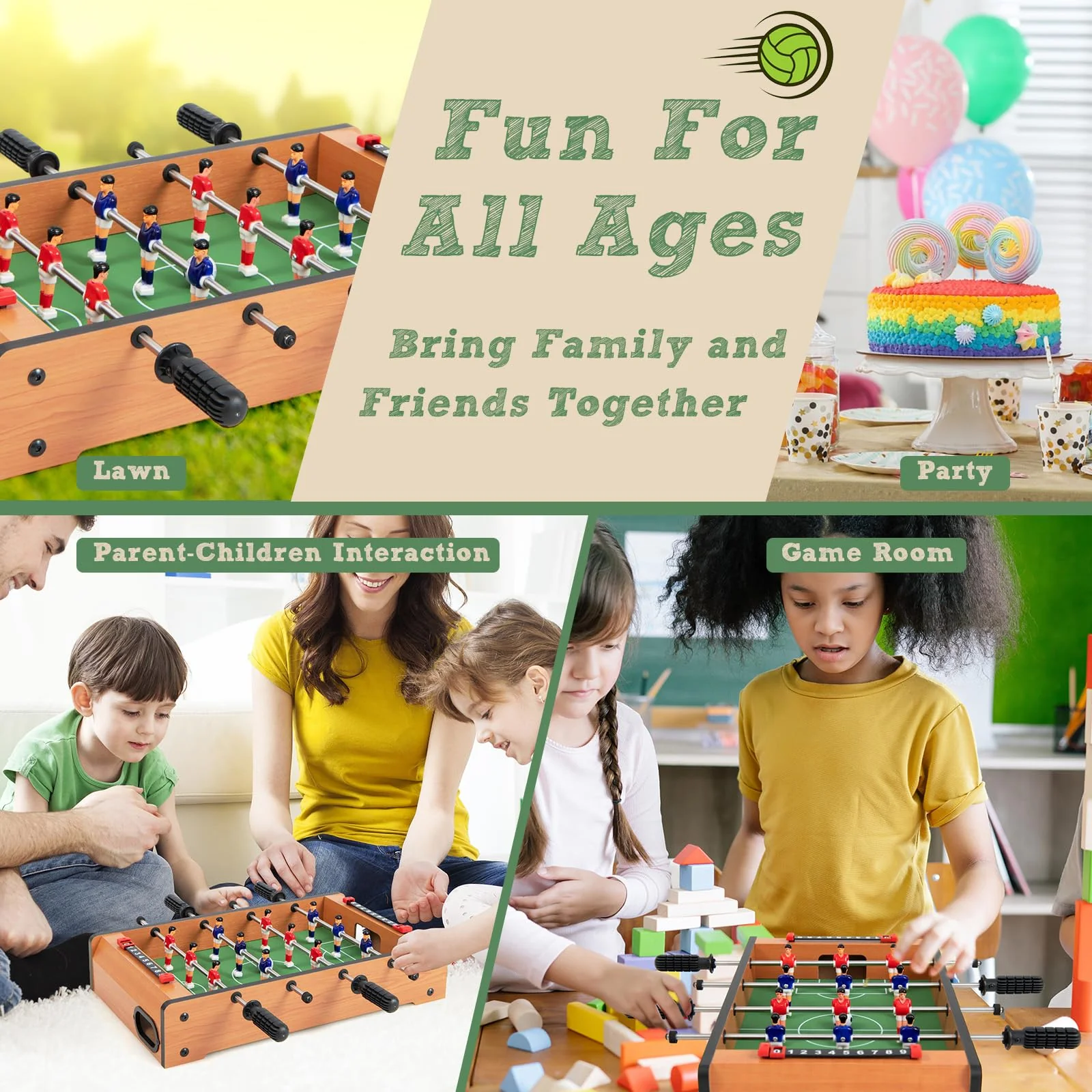 Goplus Foosball Table, 20 Inch Mini Tabletop Soccer Table with 2 Balls, Score Keepers, Portable Football Table for Kids - Image 3