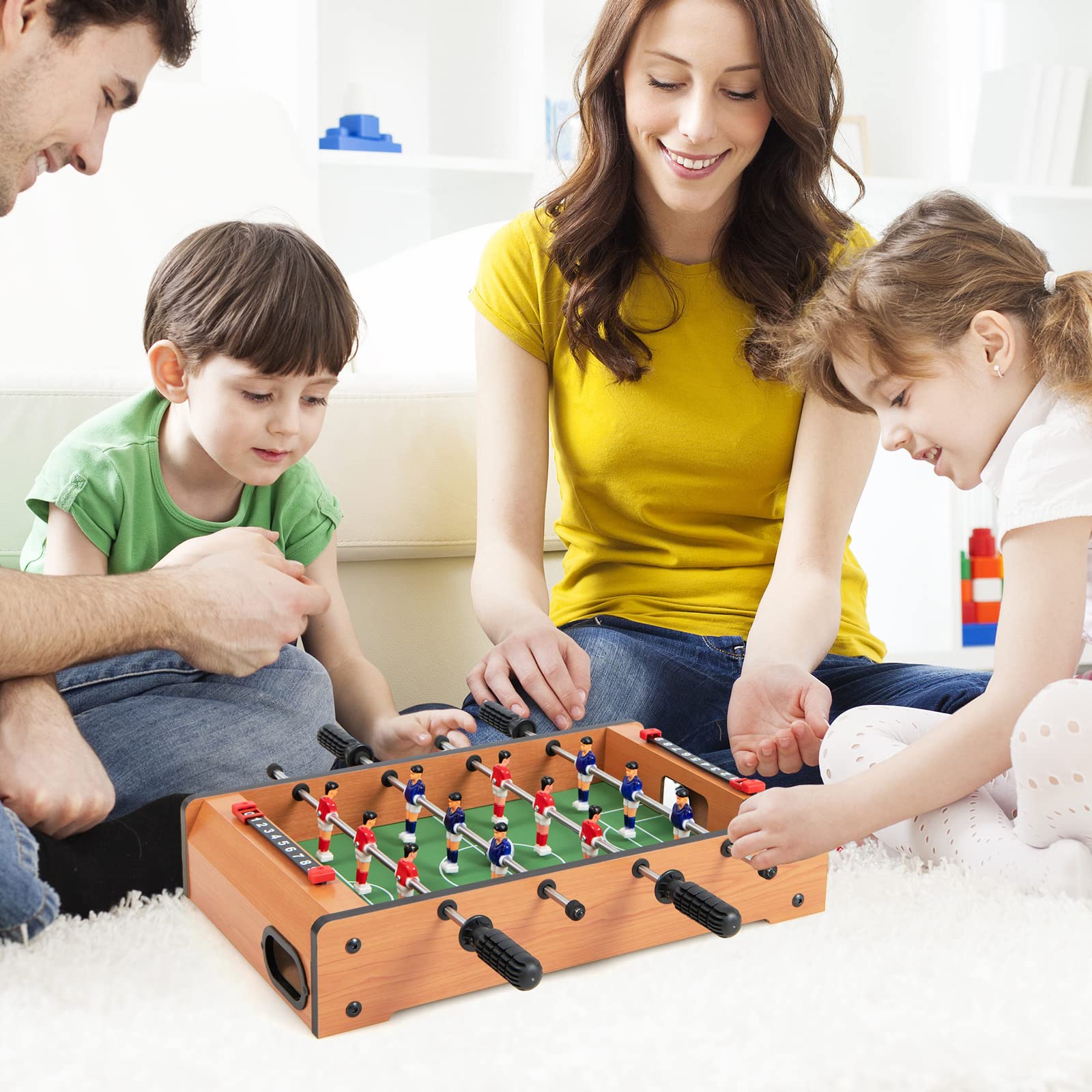 Goplus Foosball Table, 20 Inch Mini Tabletop Soccer Table with 2 Balls, Score Keepers, Portable Football Table for Kids - Image 7