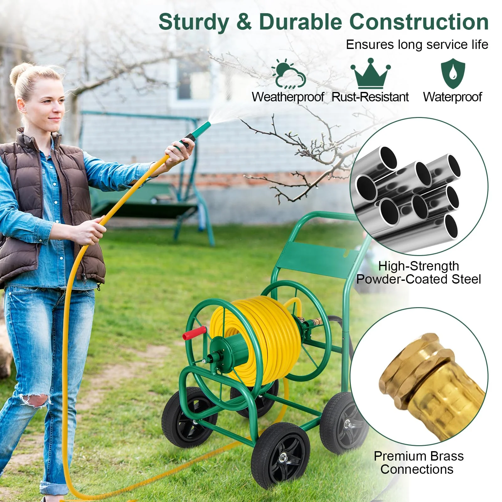Goplus Garden Hose Reel Cart - Image 4