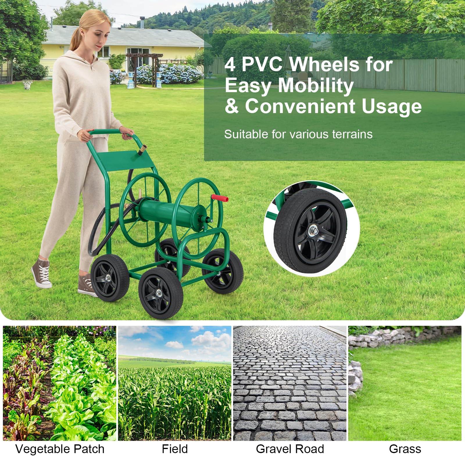 Goplus Garden Hose Reel Cart - Image 5