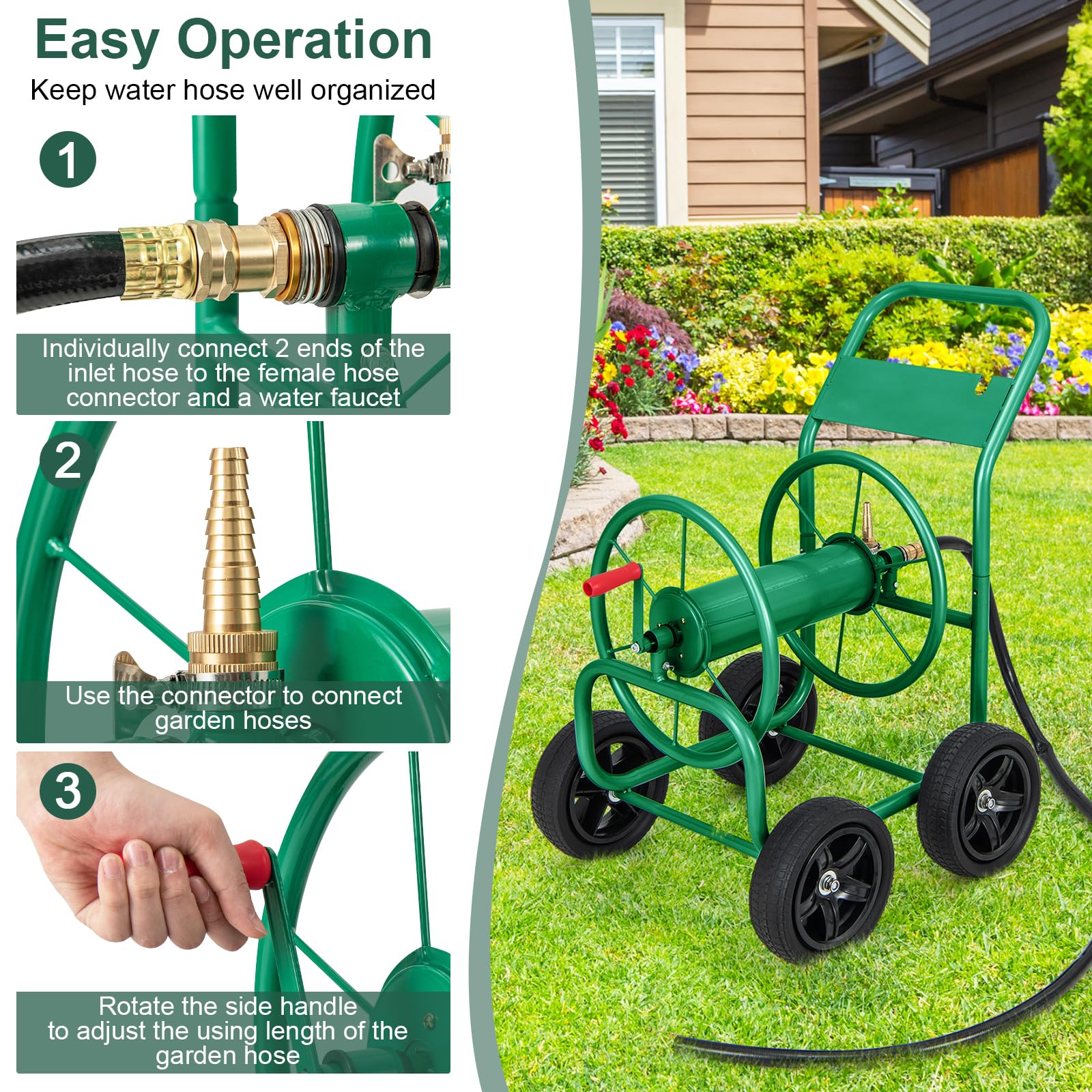 Goplus Garden Hose Reel Cart - Image 6