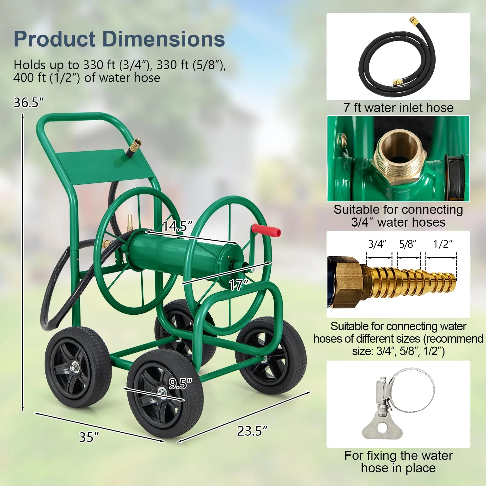 Goplus Garden Hose Reel Cart - Image 7