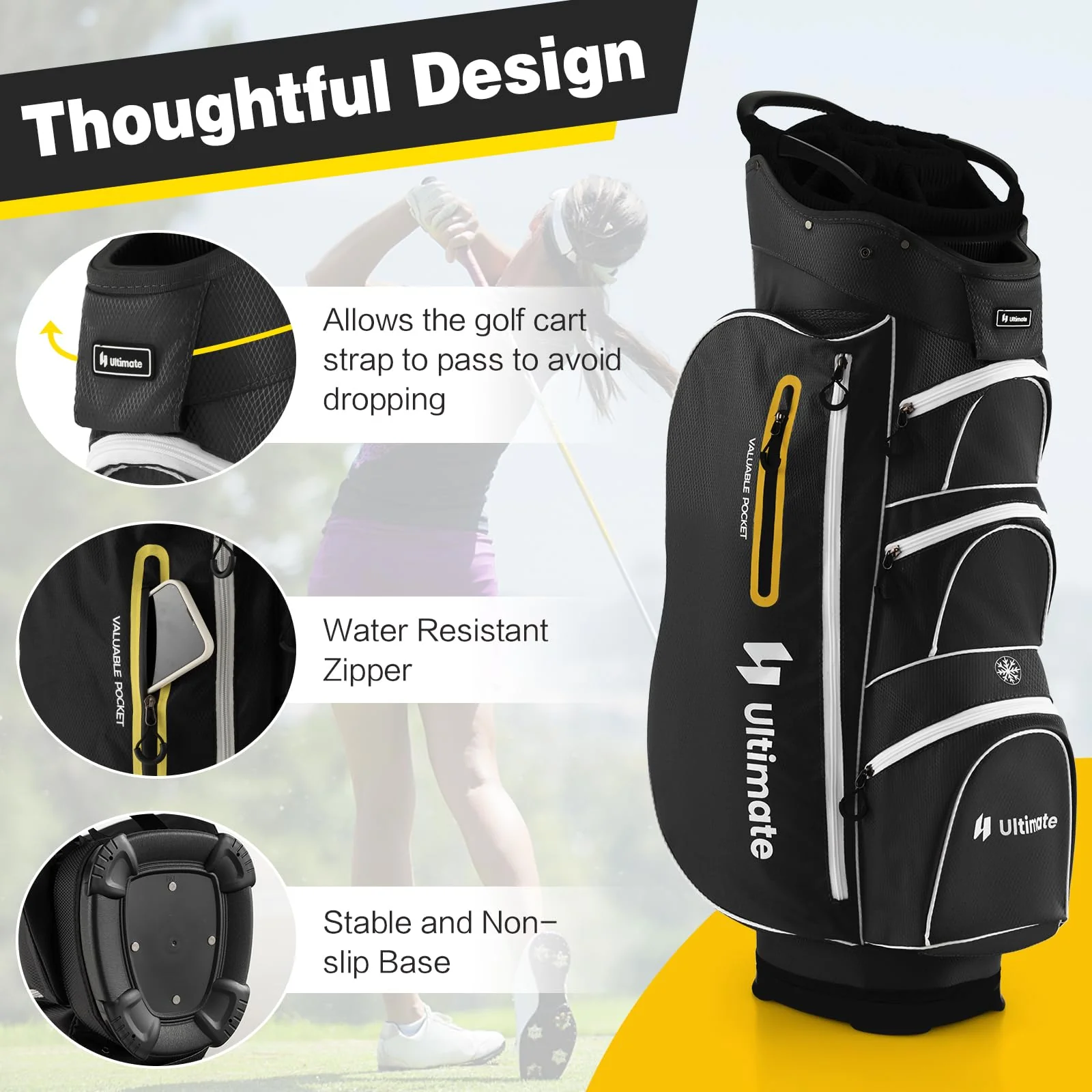 Goplus Golf Cart Bag with 15-Way Top Dividers - Image 8