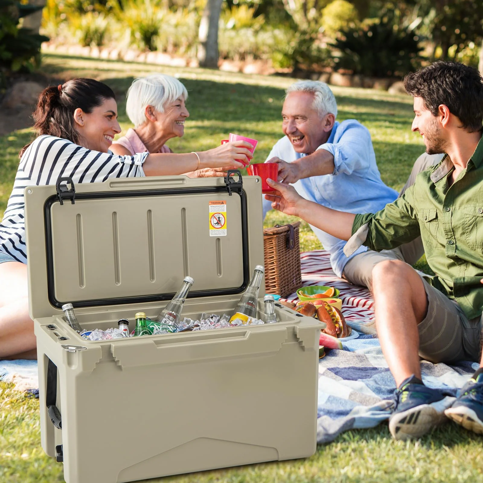 Goplus Hard Cooler Insulated Large Ice Chest with Portable Handles - Image 2