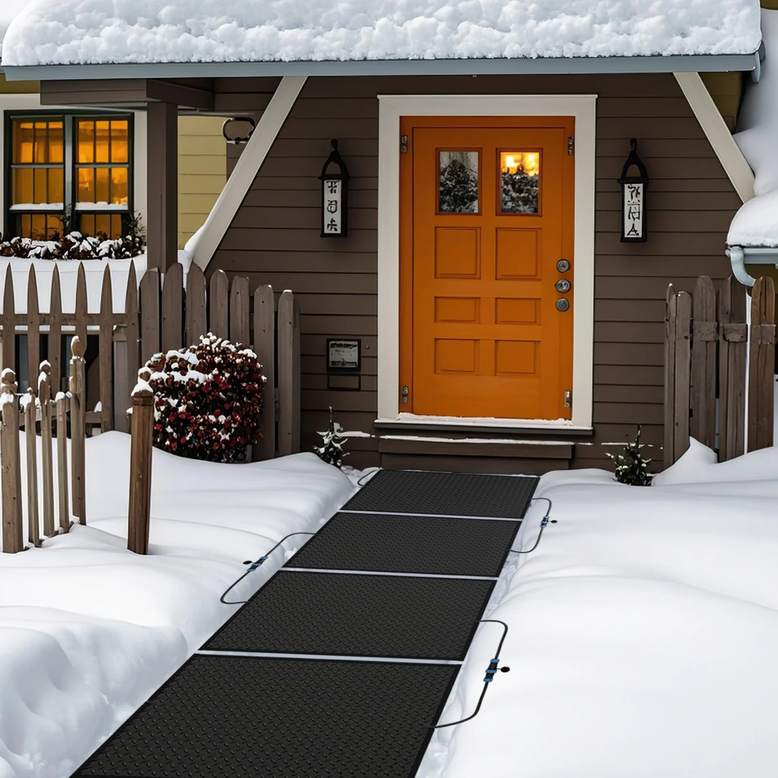 Goplus Heated Snow Melting Mat, Heated Outdoor Mat for Winter Snow Removal with 3 in/h Speed (20” x 30” with Power Cord + Without Power Cord) - Image 9