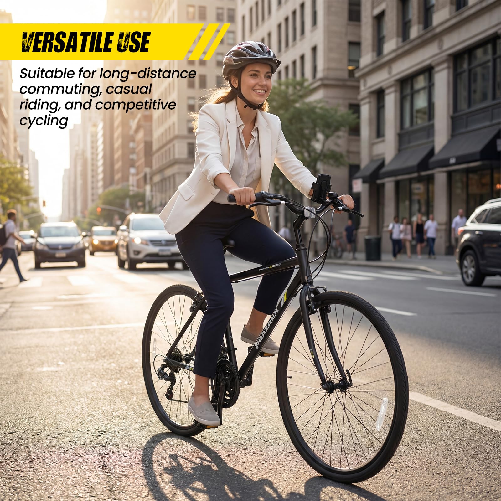 Goplus Hybrid Bike 18-Speed 700C Urban Commuter Bicycle w/Shimano Drivetrain - Image 11