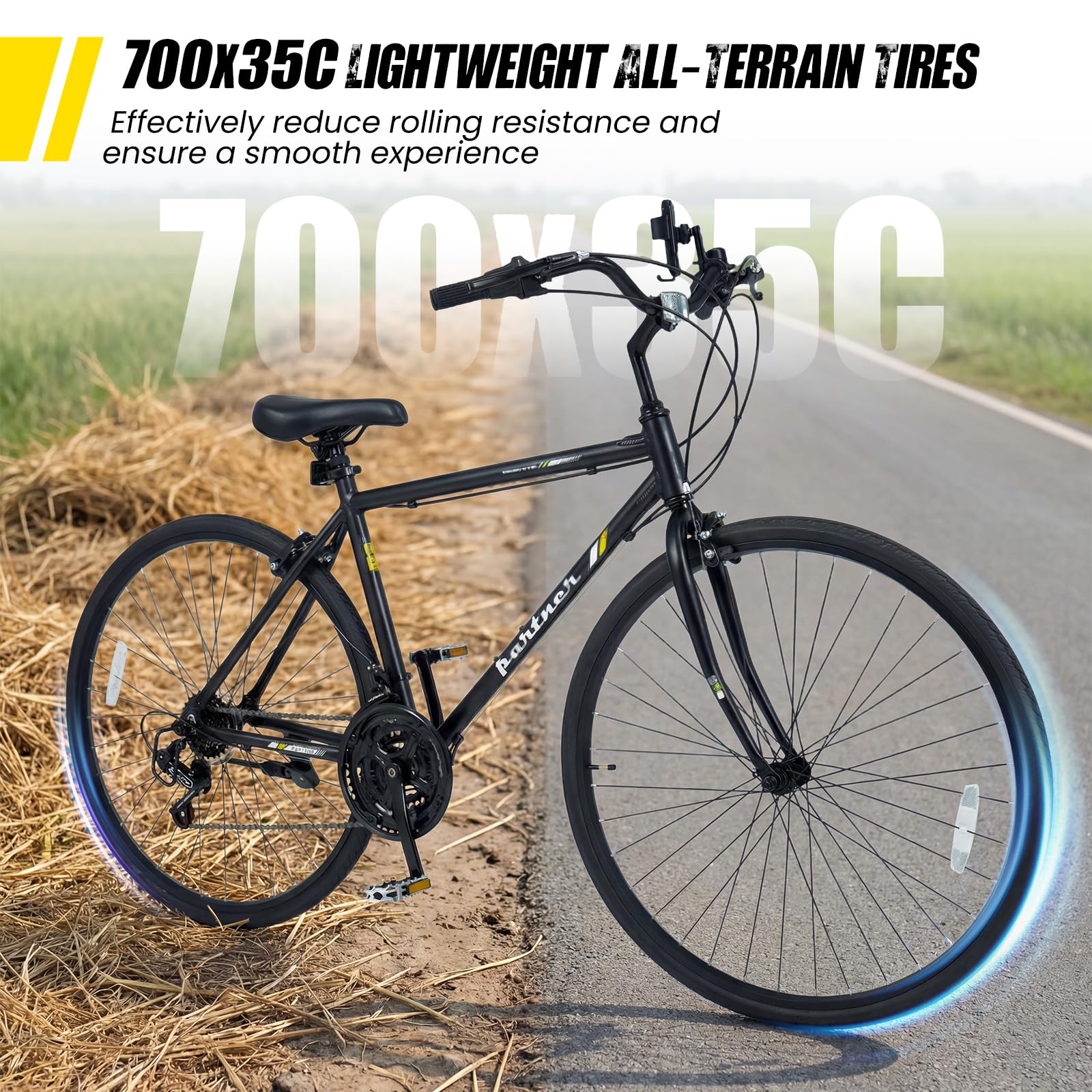 Goplus Hybrid Bike 18-Speed 700C Urban Commuter Bicycle w/Shimano Drivetrain - Image 4