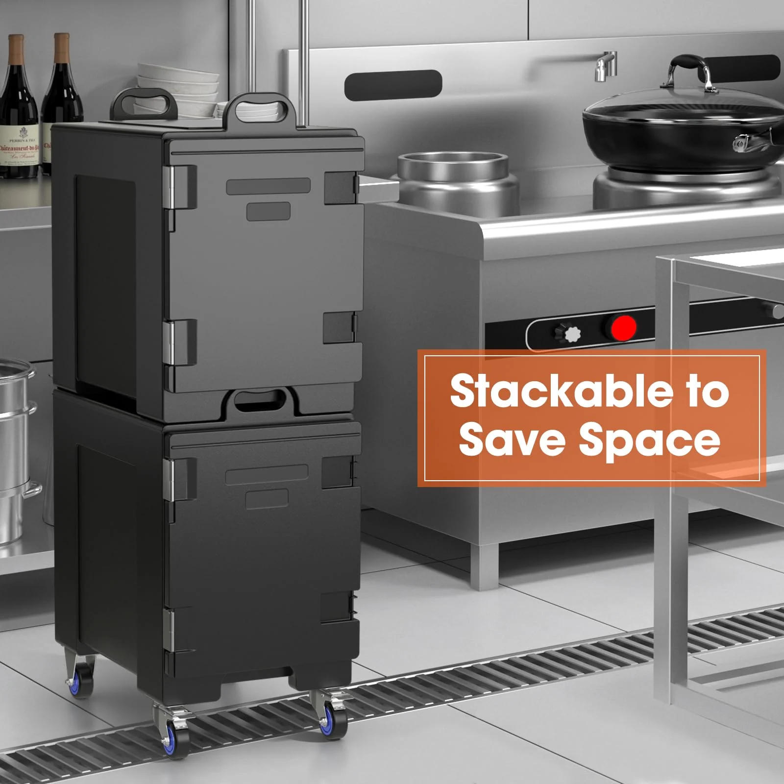 Goplus Insulated Food Pan Carrier for 5 Full-size Pans - Image 7