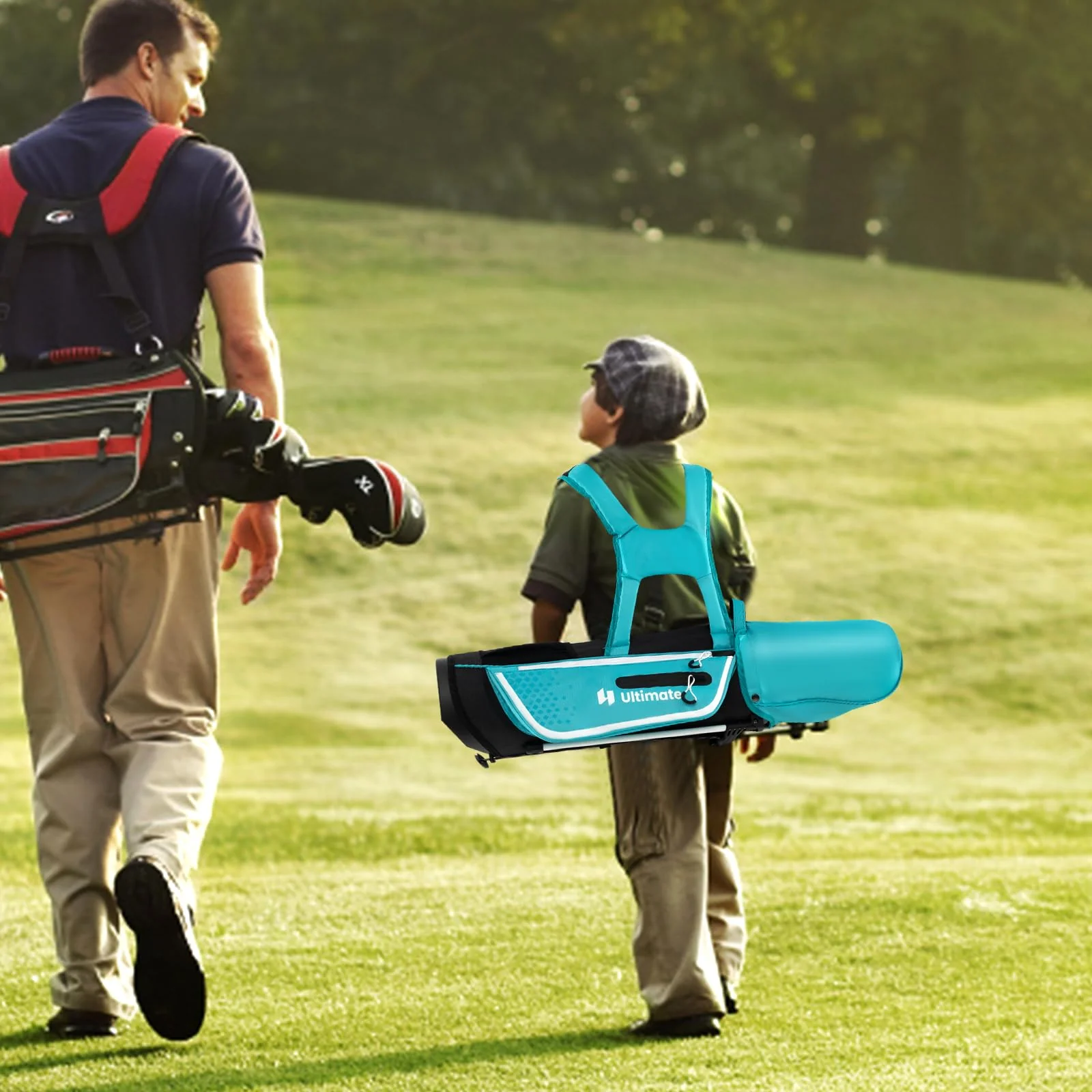 Goplus Junior Complete Golf Club Set for Kids, Right Hand Golf Clubs with Stand Bag, Rain Hood - Image 2
