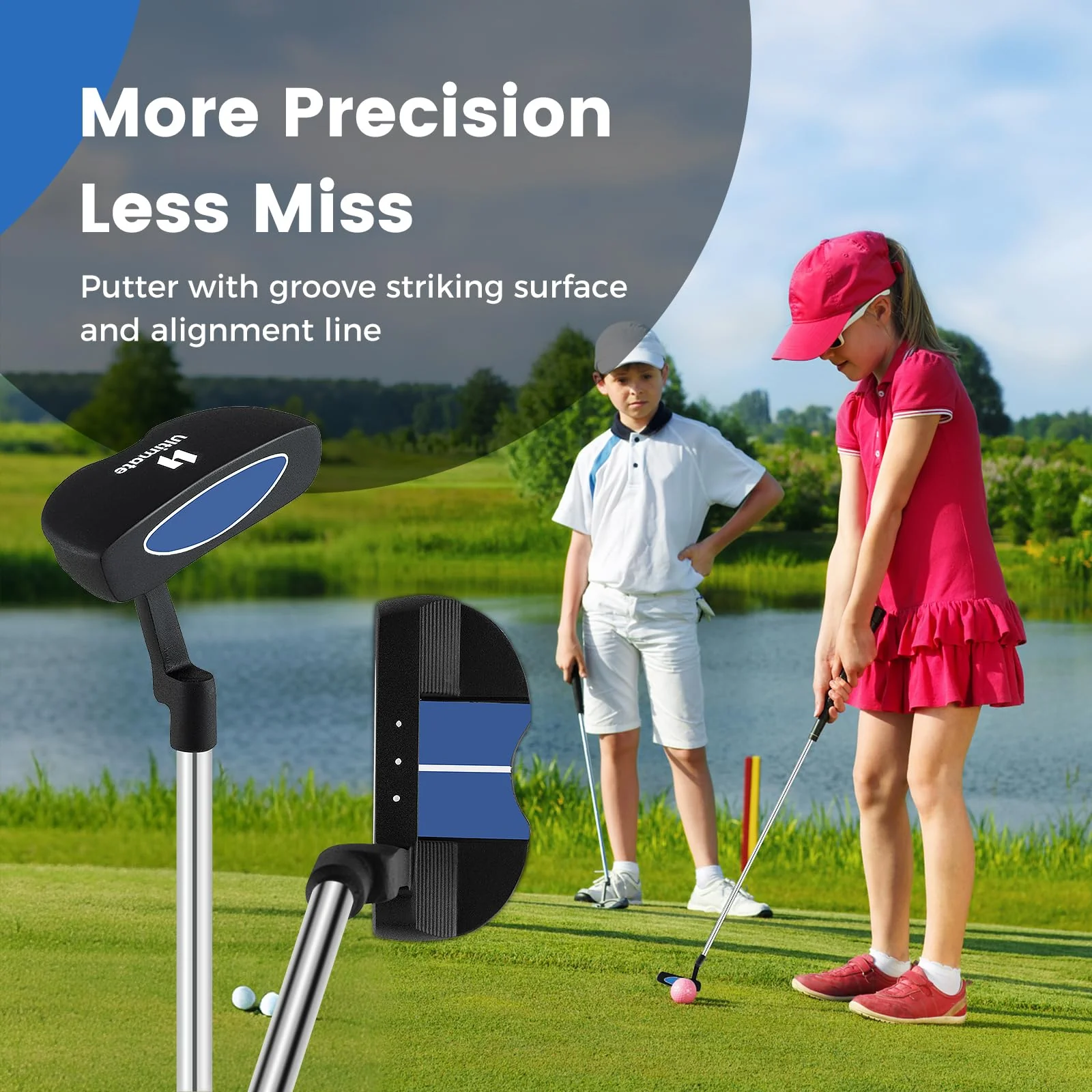 Goplus Junior Complete Golf Clubs Set for Kids, Right Hand Golf Clubs w/Stand Bag, Aged 11-13 - Image 4