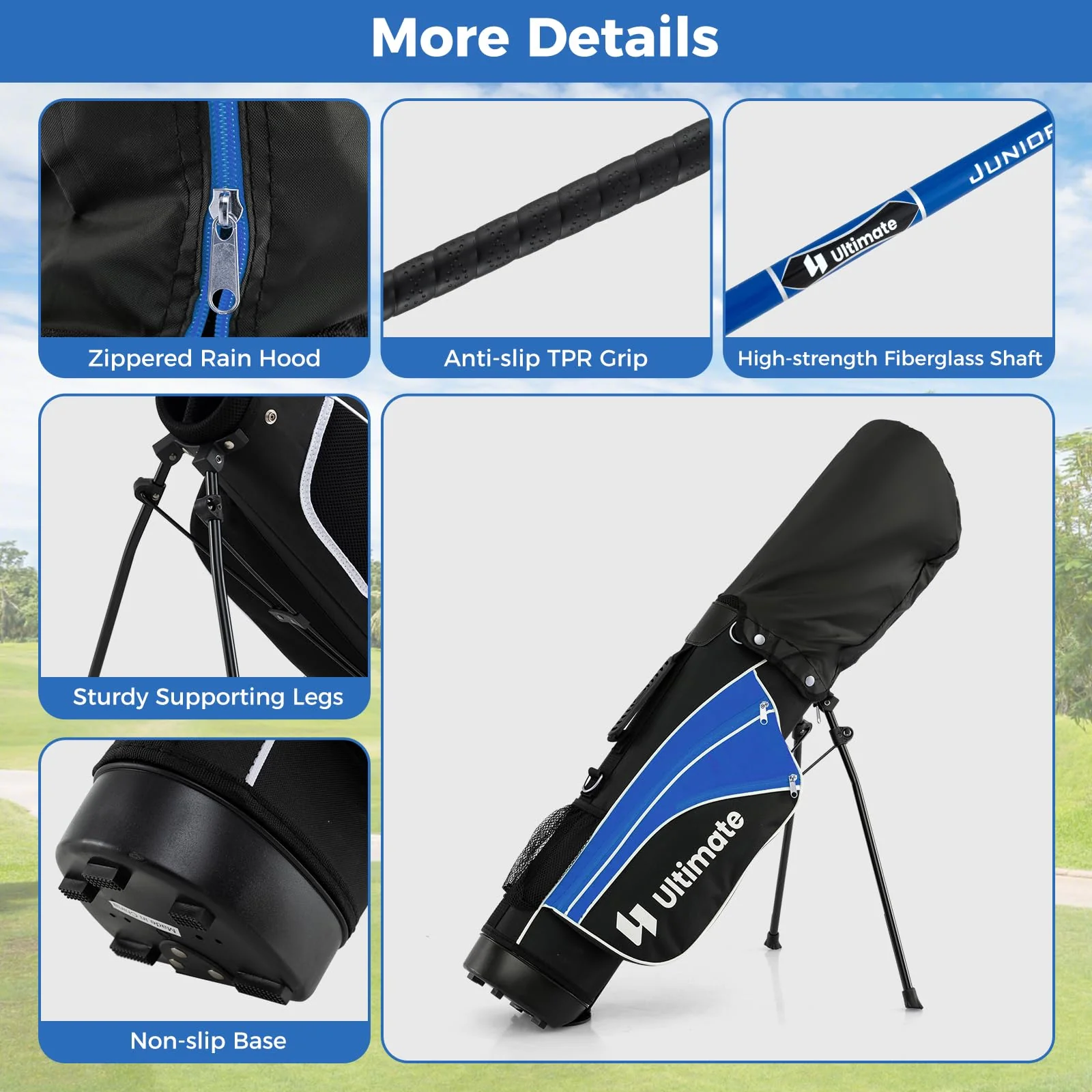Goplus Junior Complete Golf Clubs Set for Kids, Right Hand Golf Clubs w/Stand Bag, Aged 11-13 - Image 5