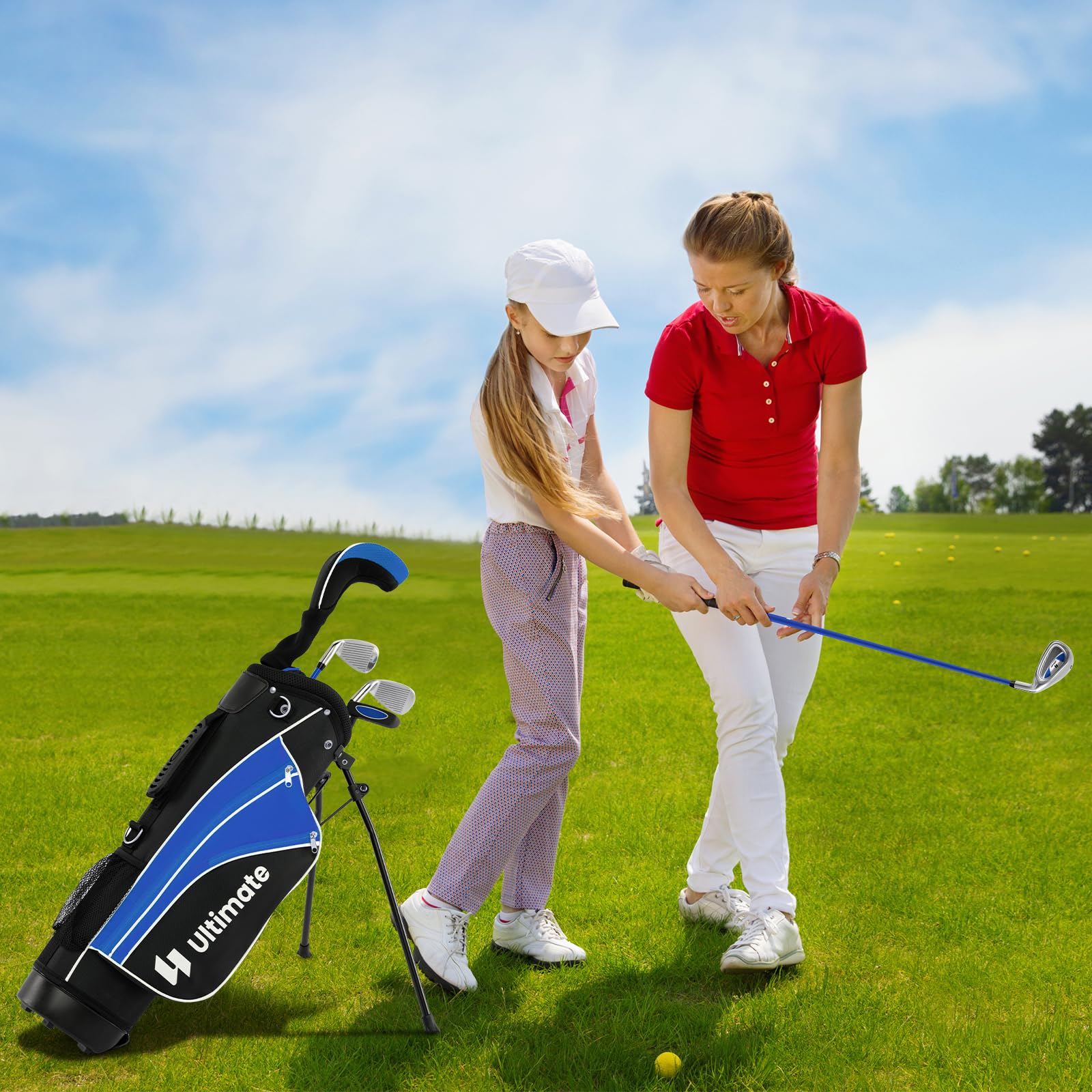 Goplus Junior Complete Golf Clubs Set for Kids, Right Hand Golf Clubs w/Stand Bag, Aged 11-13 - Image 9