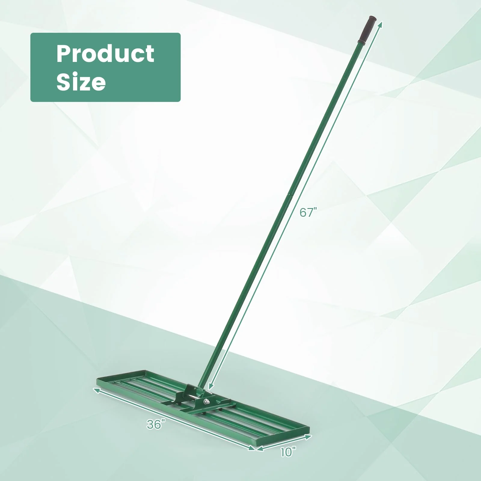 Goplus Lawn Leveling Rake, Heavy Duty Level Lawn Tool w/ Ergonomic Handle for Soil - Image 10