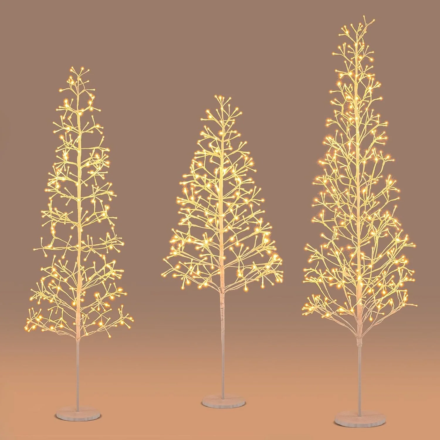 Goplus LED Birch Tree, 5/6/7 FT Pre-lit Twig Tree with Warm White Light LED Lights, Weighted Base - Image 11