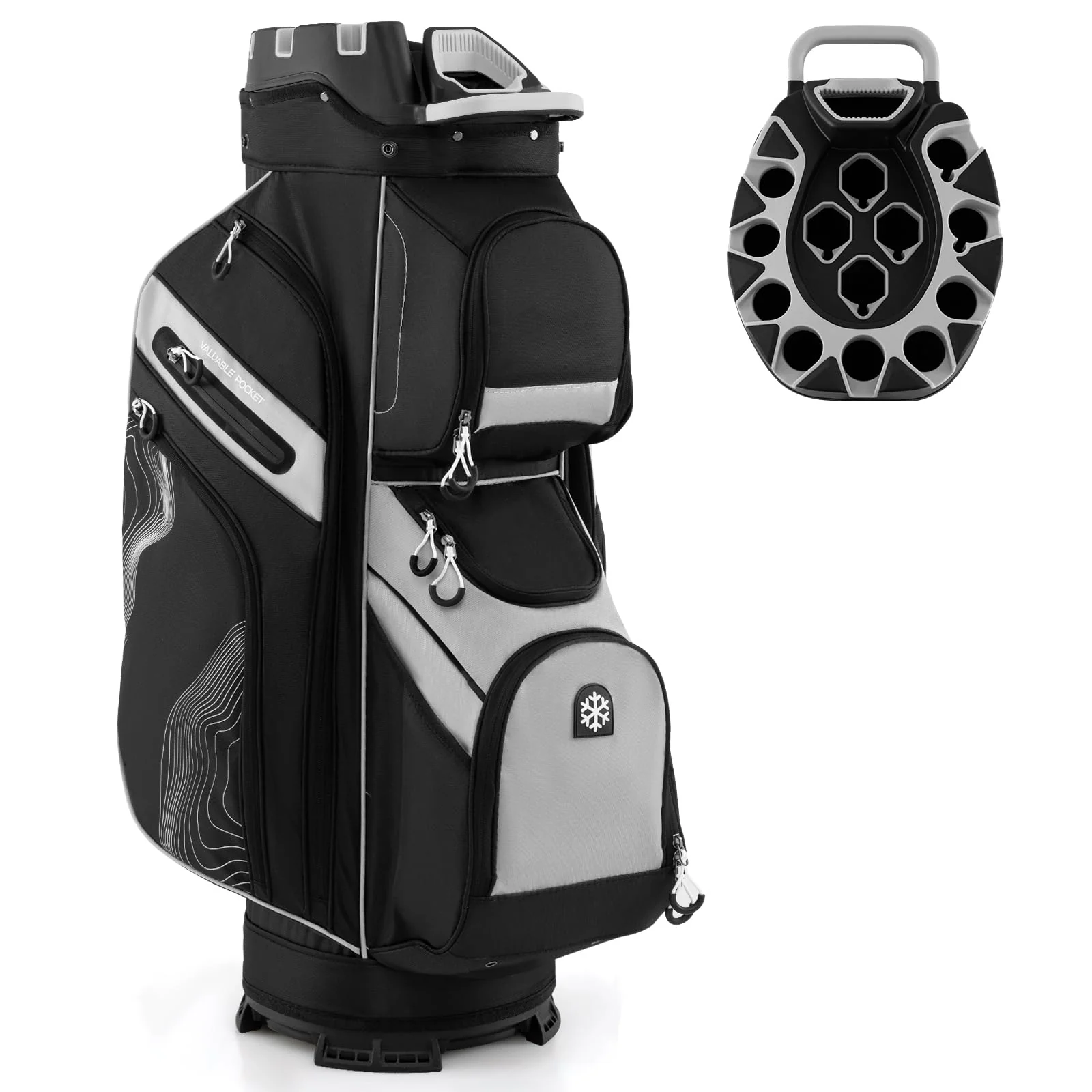 Goplus Lightweight Molded Lock Top Golf Club Bag w/14-Way Full Length Organizer Dividers