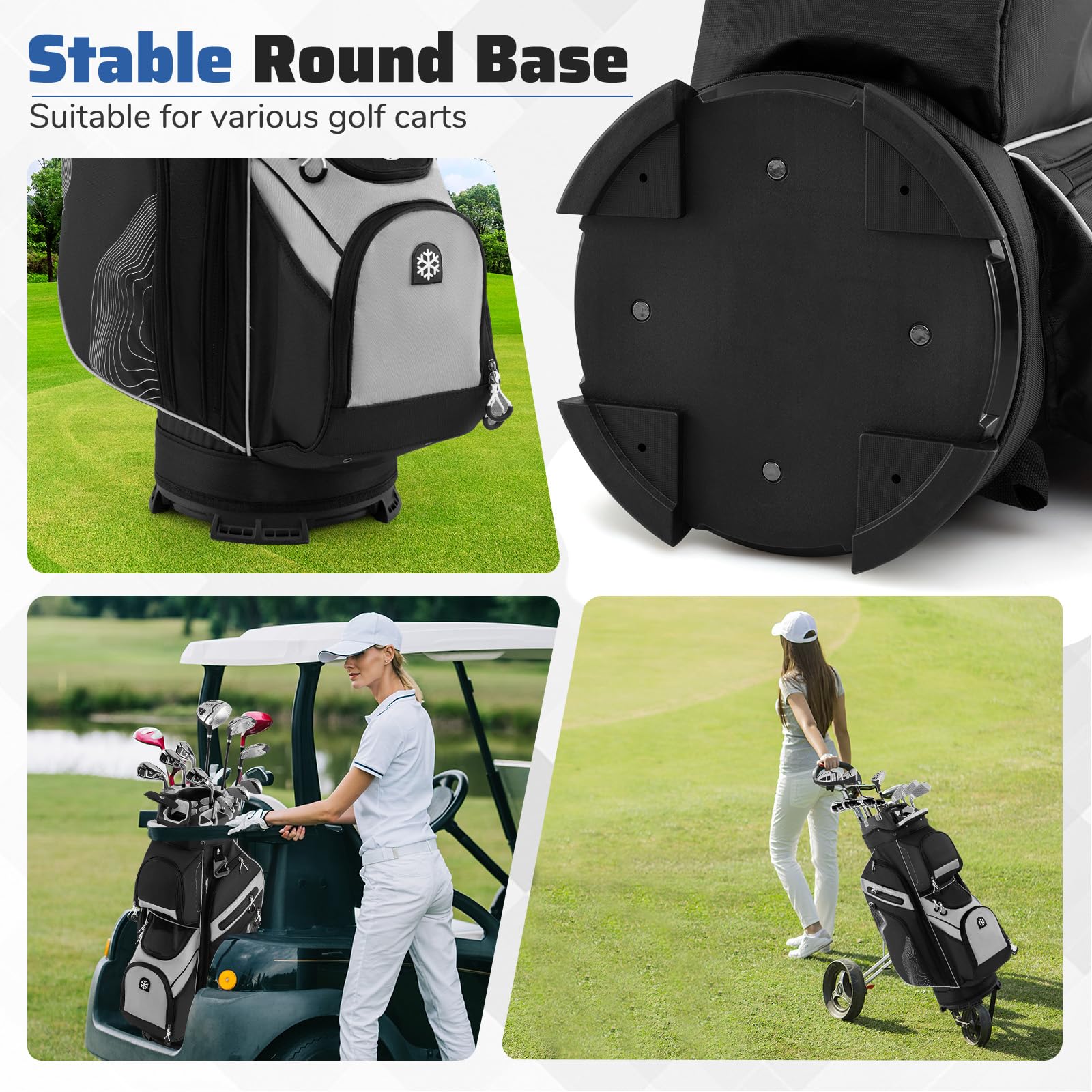 Goplus Lightweight Molded Lock Top Golf Club Bag w/14-Way Full Length Organizer Dividers - Image 8