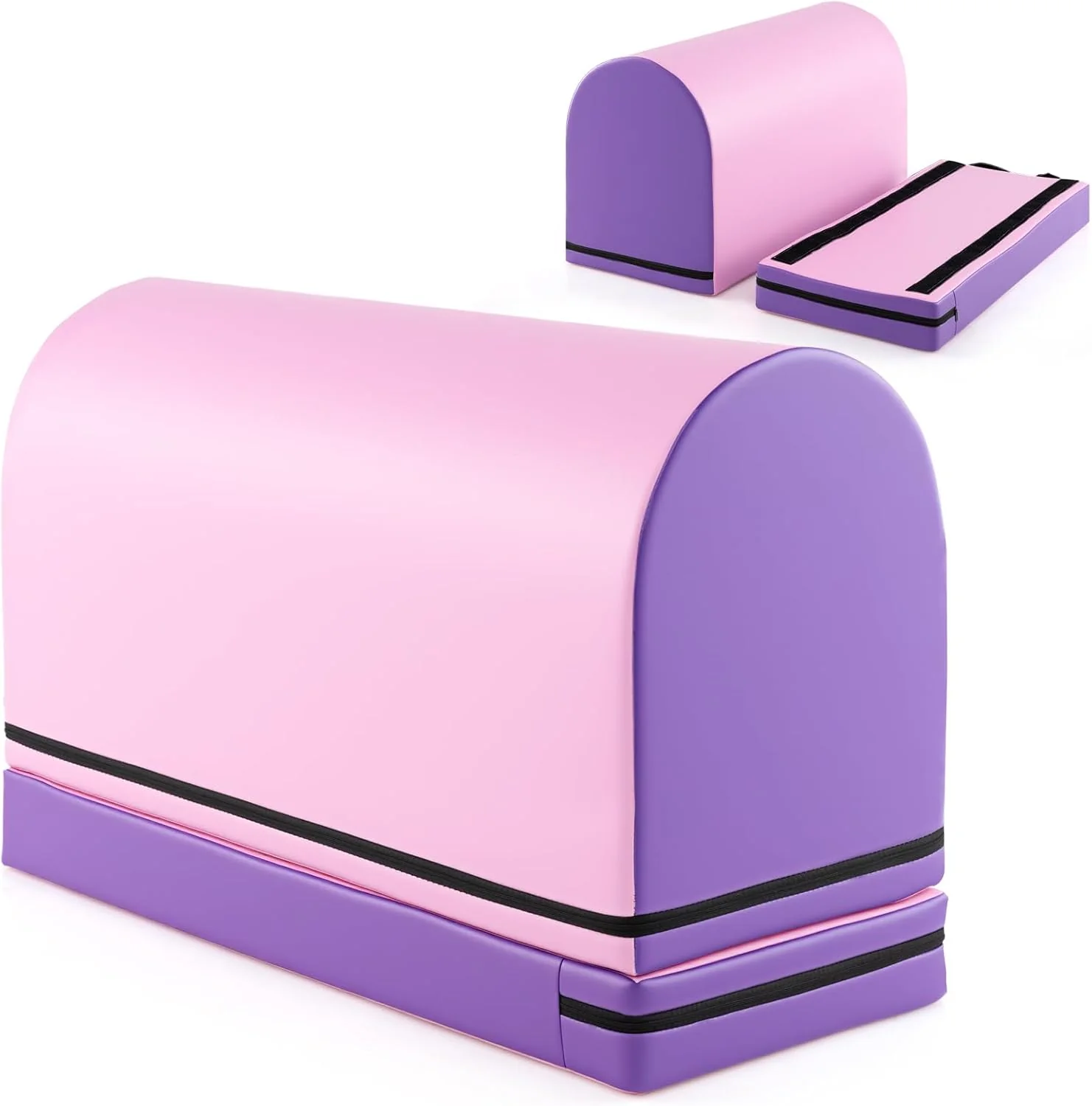 Goplus Mailbox Tumbling Mat, Gymnastics Vaulting Box w/Detachable Mat, Carrying Handle - Image 11