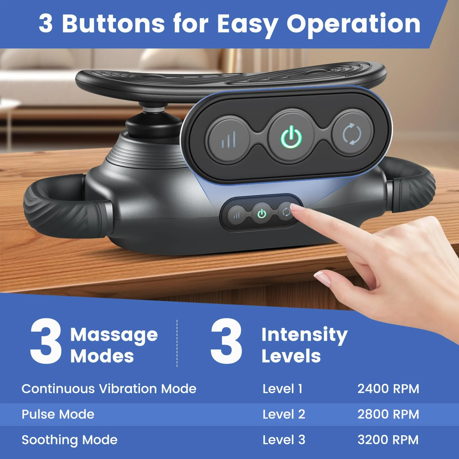 Goplus Massage Gun Deep Tissue, Multipurpose Electric Massager w/3 Switchable Massage Heads - Image 2