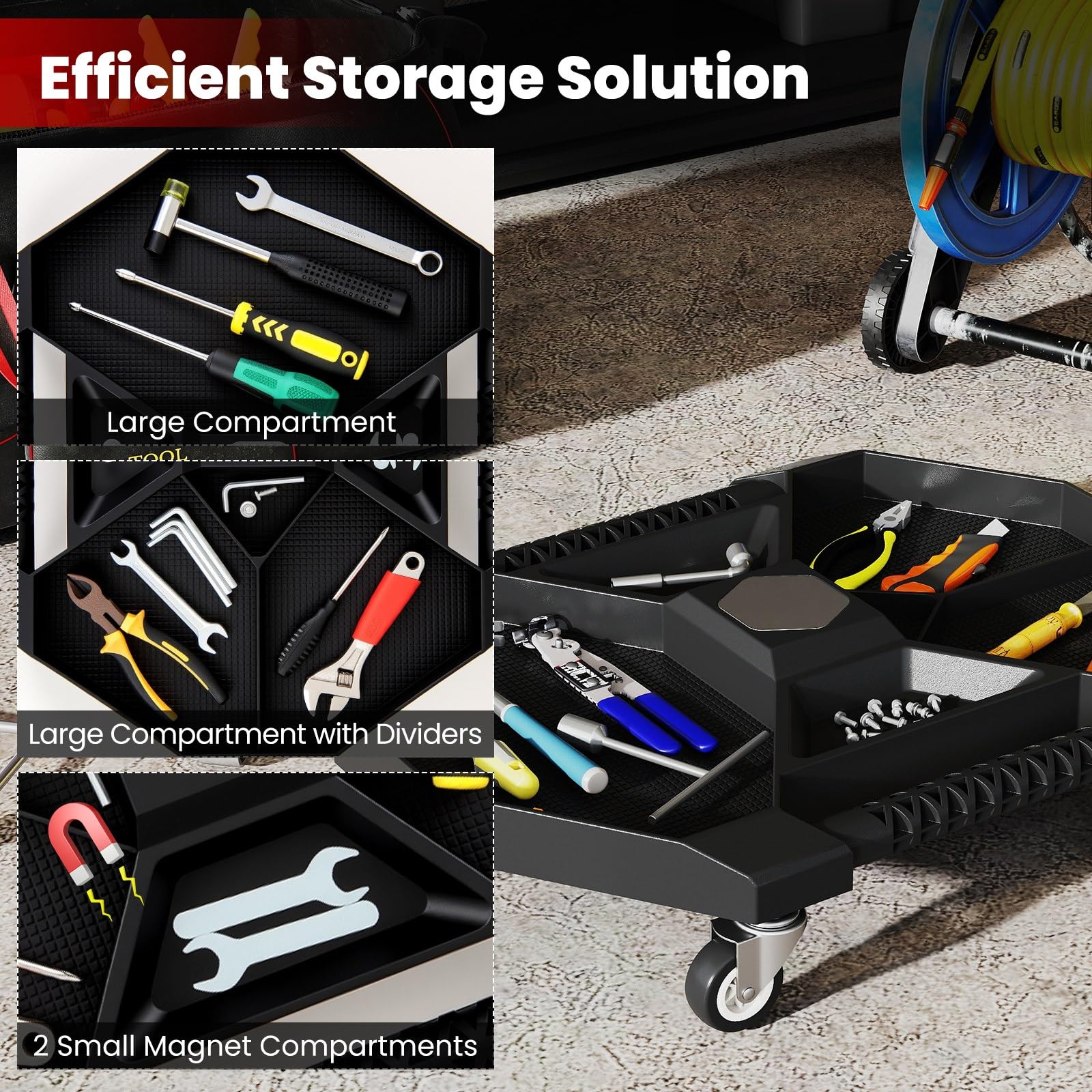 Goplus Moving Caddy Tray with 4 Swivel Casters for Garage Workshop - Image 2