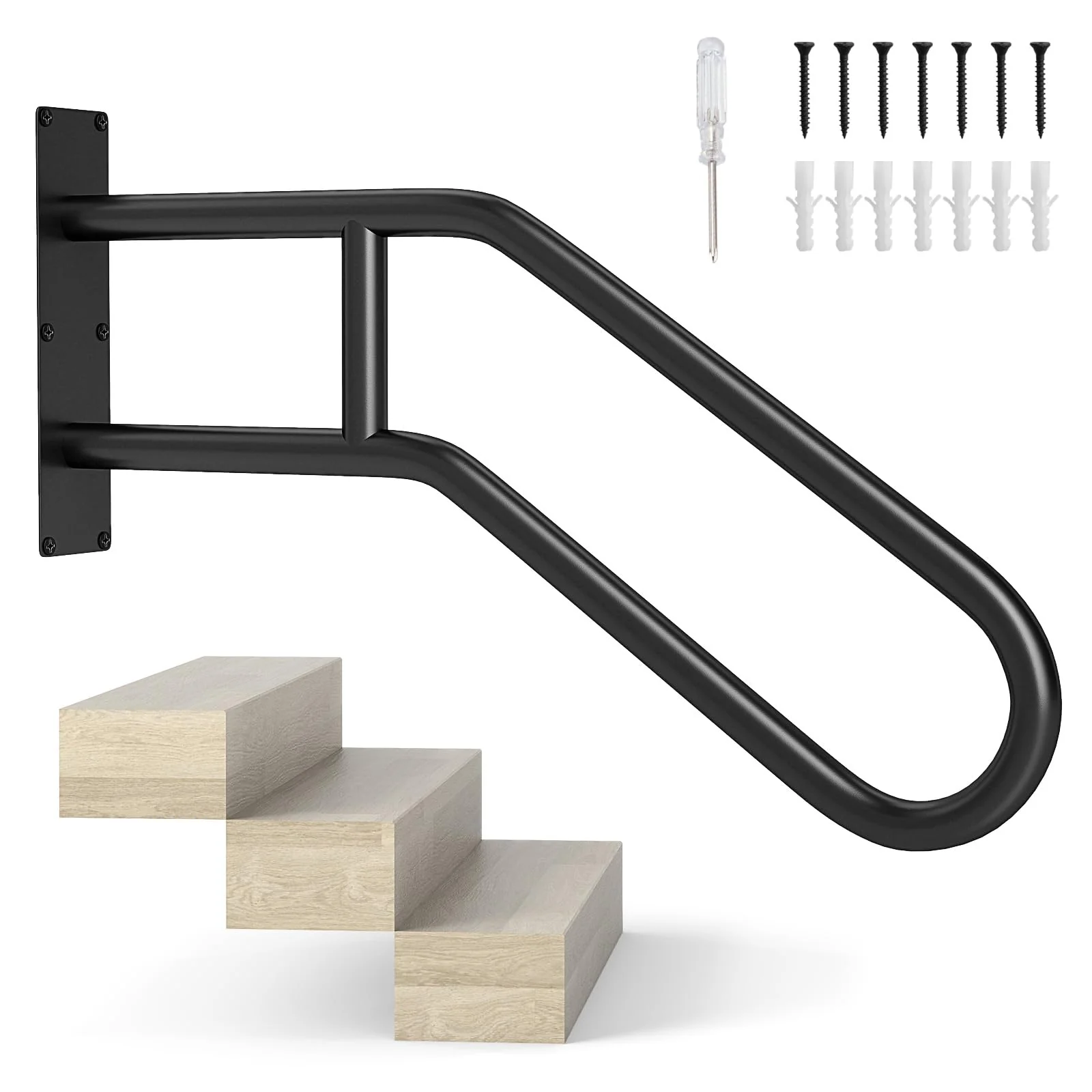 Goplus Non-Slip Wall Mount Stair Hand Railing Grab Bar for Elderly Kids Pregnant Women