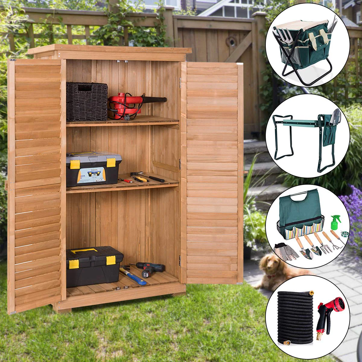 Goplus Outdoor Storage Cabinet - Image 6