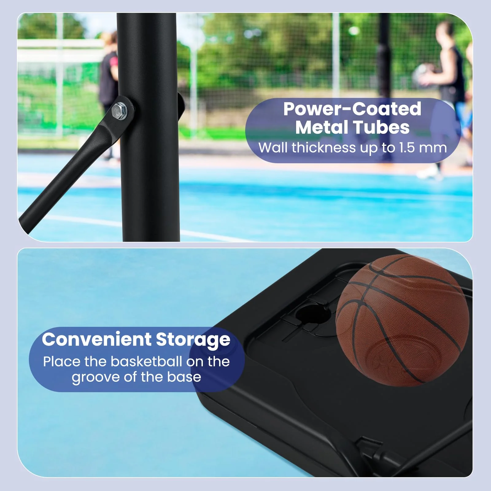 Goplus Portable 3.3-10FT Adjustable Basketball Goal System w/Shatterproof PC Backboard - Image 5