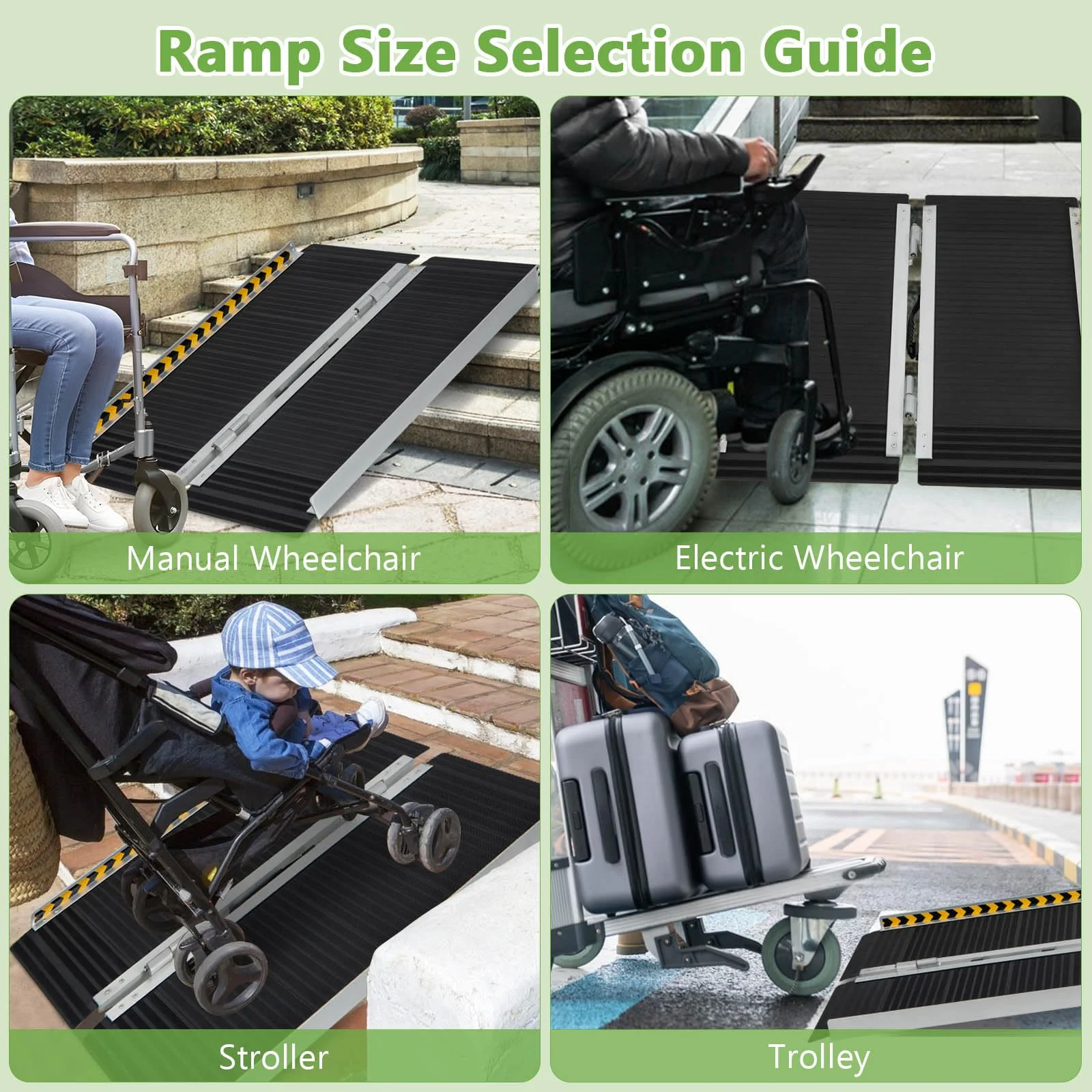 Goplus Portable Aluminum Wheelchair Ramp - Image 2