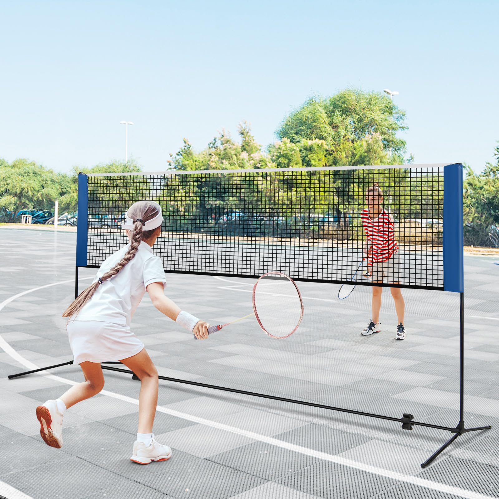 Goplus Portable Badminton Net Set, 10FT Volleyball Pickleball Net - Image 8