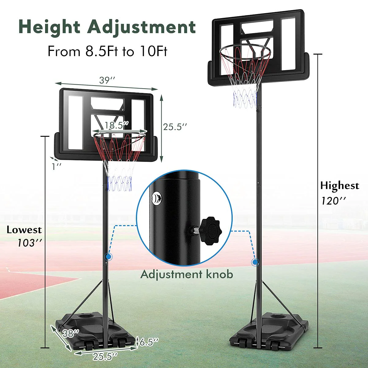 Goplus Portable Basketball Hoop Outdoor - Image 4