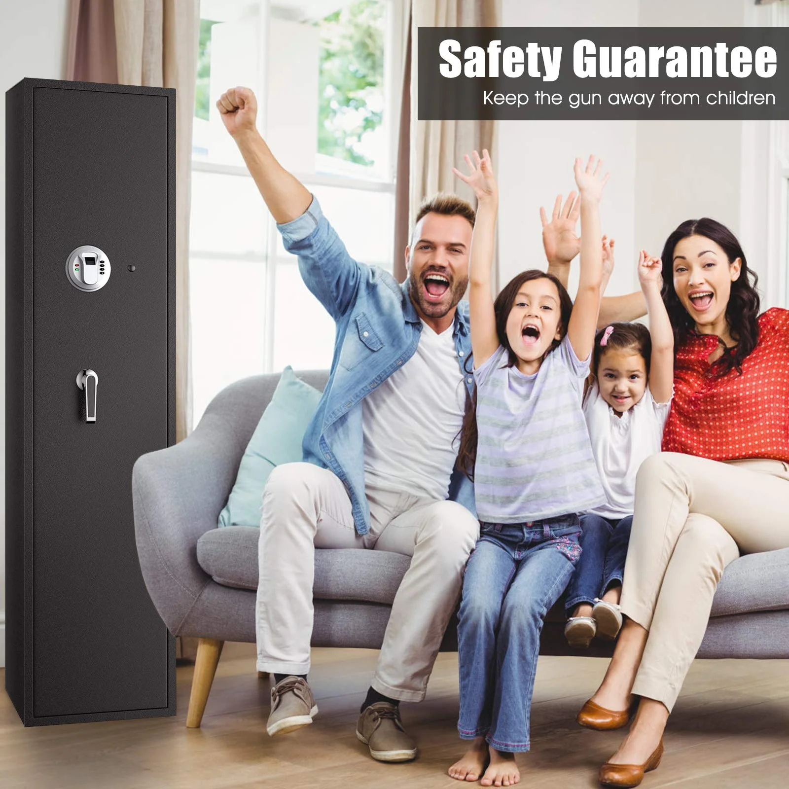 Goplus Rifle Gun Safe, Large Long Gun Safe w/Separate Pistol Lock Box - Image 7