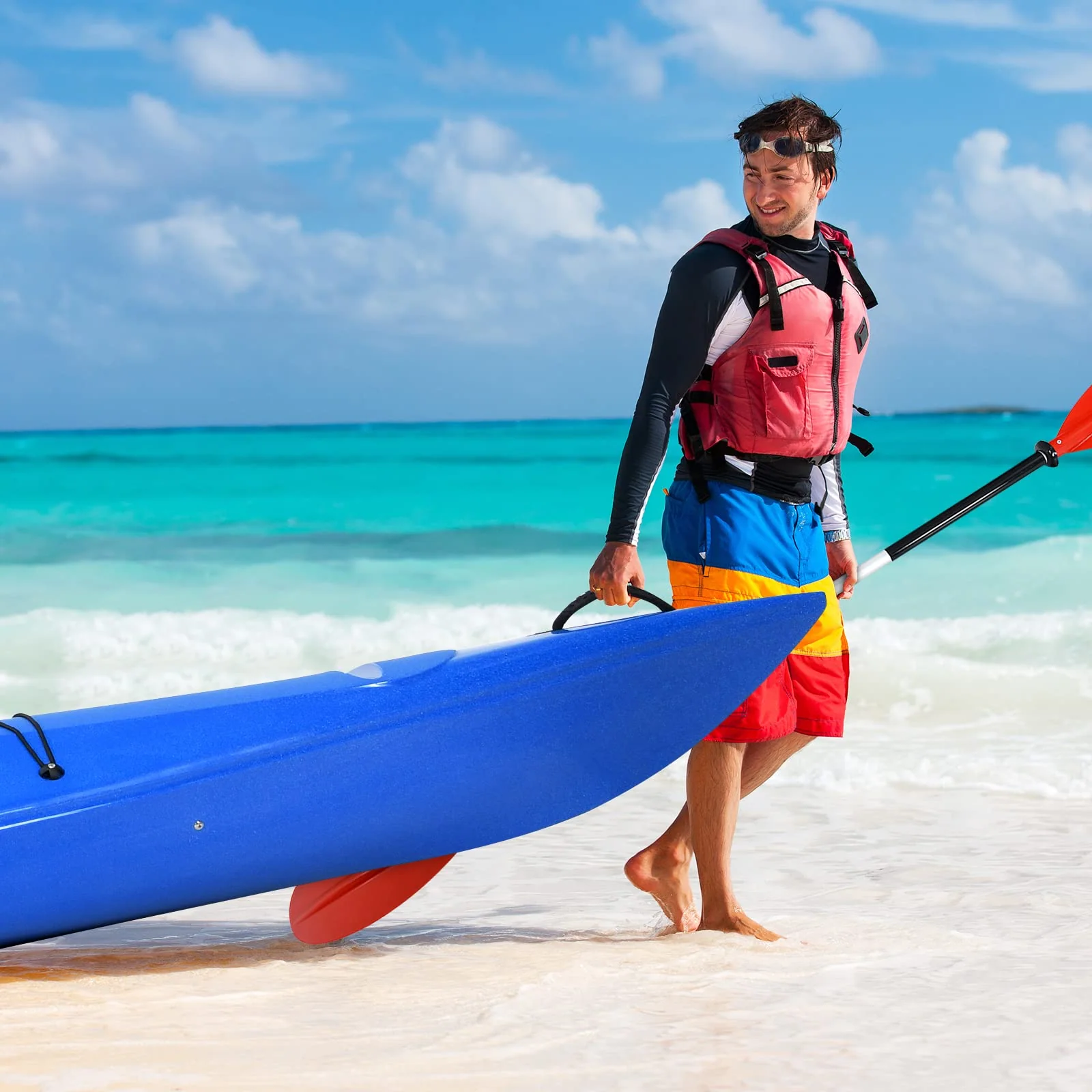 Goplus Single 12 FT Sit-in Kayak, Touring Fishing Keel Kayaks W/ Aluminum Paddle - Image 8