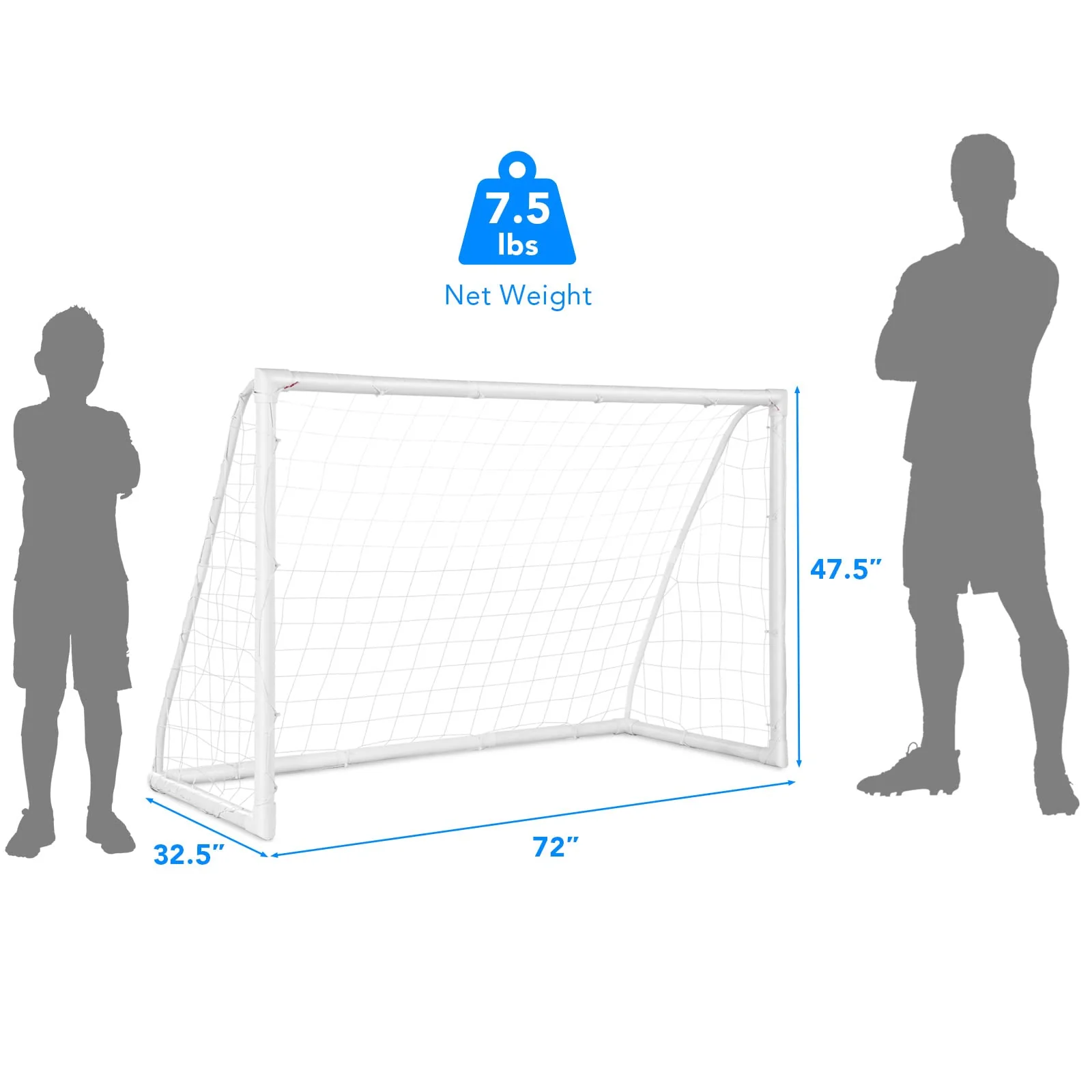 Goplus Soccer Goal, 6 FT x 4 FT Soccer Net with Strong PVC Frame - Image 7