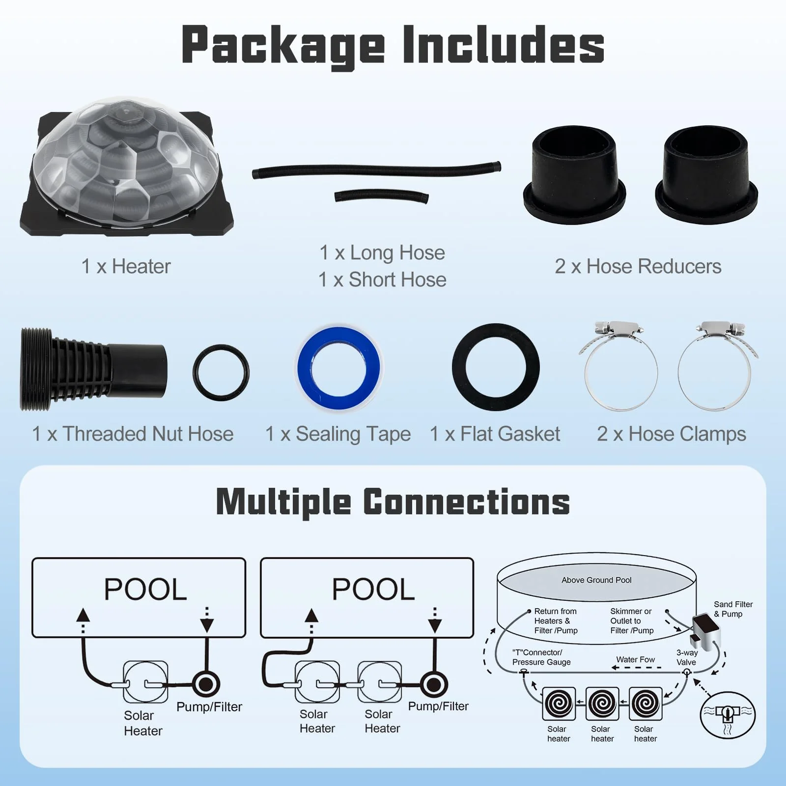 Goplus Solar Dome Swimming Pool Heater Above Ground, Pool Solar Heater - Image 4