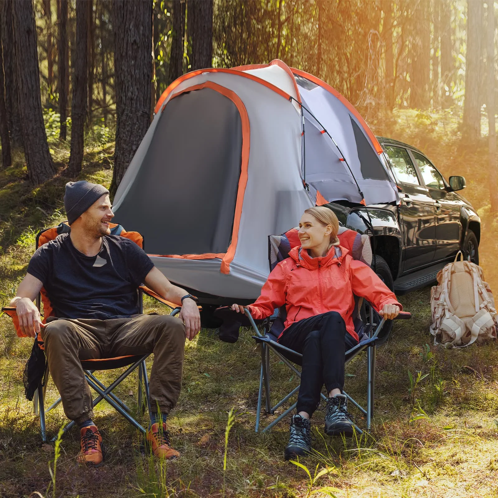 Goplus Truck Bed Tent, Waterproof PU2000mm Pickup Truck Tent for 2 Person with Removable Rainfly - Image 2