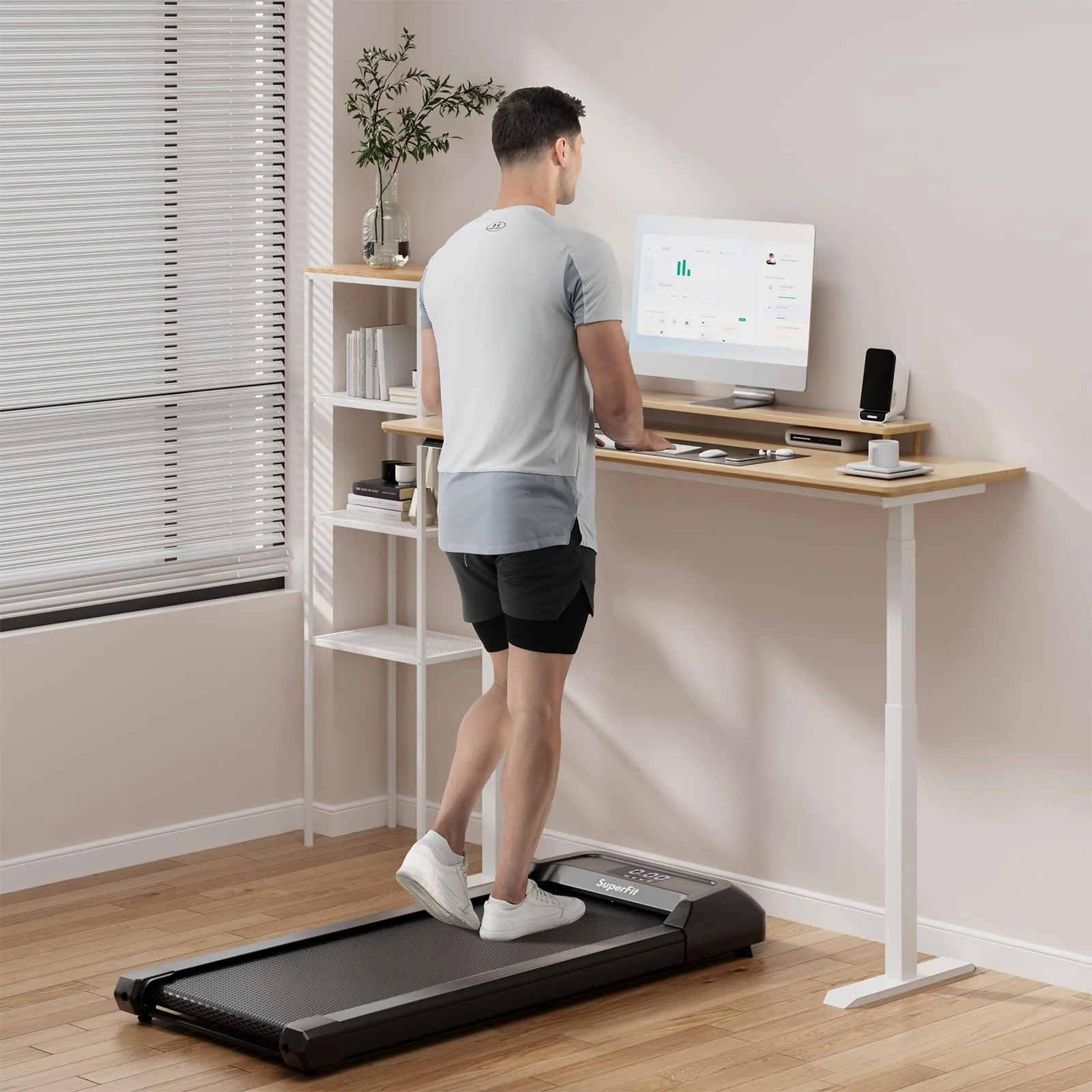 Goplus Walking Pad, 2 in 1 Under Desk Treadmill for Home and Office, Walking Pad Treadmill Under Desk with 265 lbs Capacity - Image 3