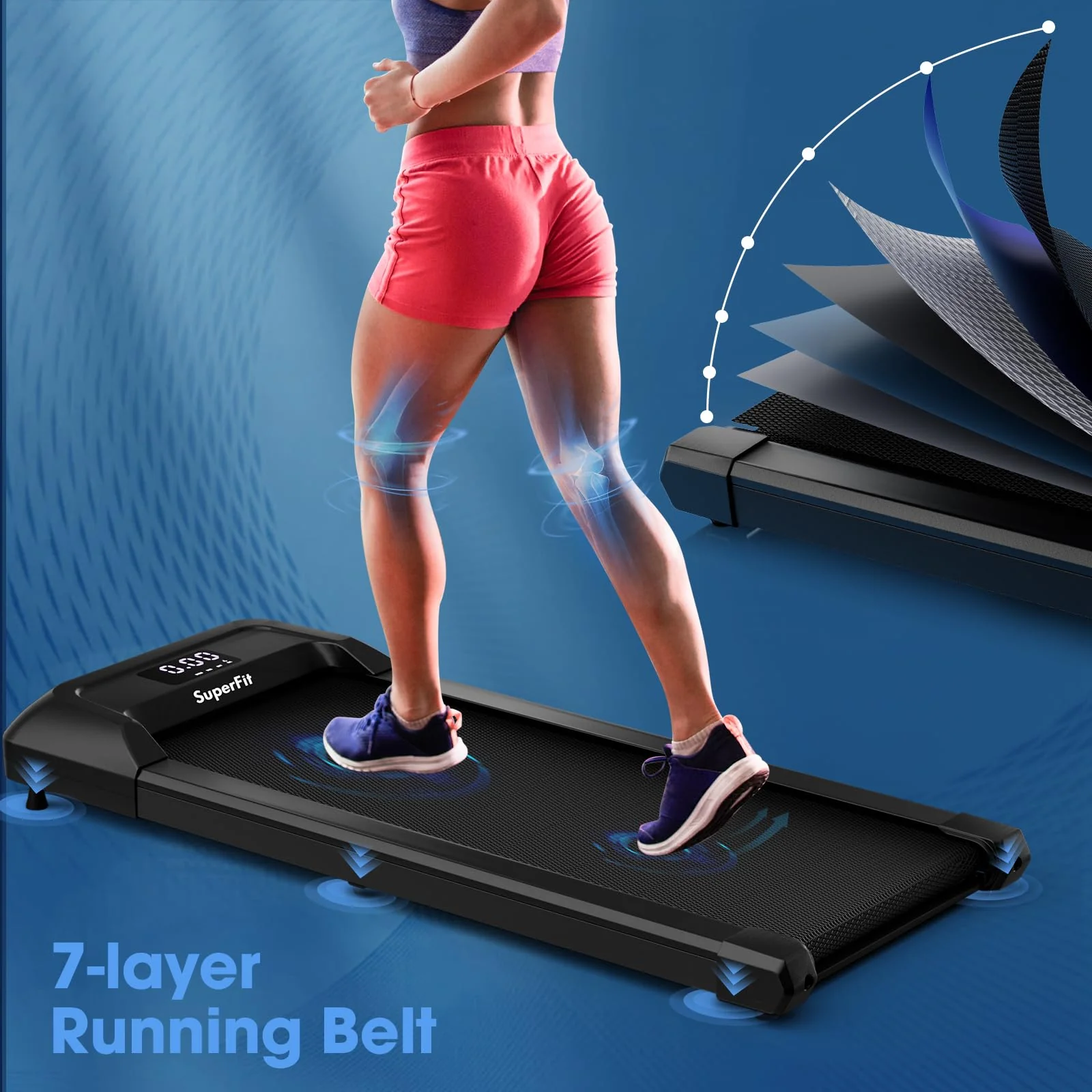 Goplus Walking Pad, 2 in 1 Under Desk Treadmill for Home and Office, Walking Pad Treadmill Under Desk with 265 lbs Capacity - Image 4