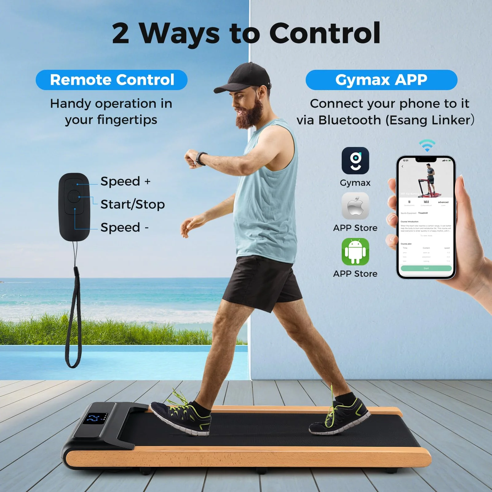 Goplus Walking Pad, Under Desk Treadmill for Home Office, Portable Walking Pad Treadmill with Remote Control - Image 3