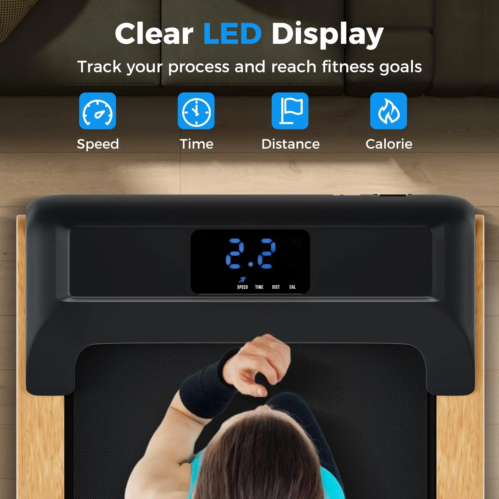 Goplus Walking Pad, Under Desk Treadmill for Home Office, Portable Walking Pad Treadmill with Remote Control - Image 5