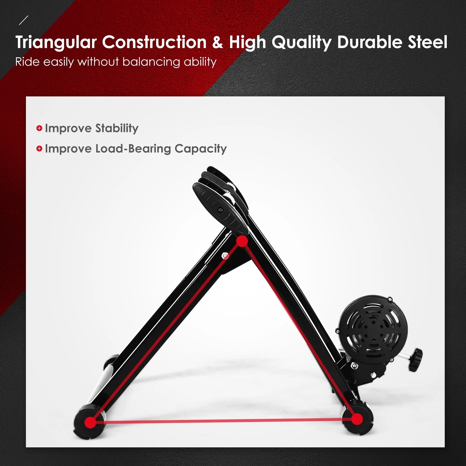Bike Trainer Stand, Indoor Steel Exercise Bicycle Trainers with Magnetic Flywheel - Image 9