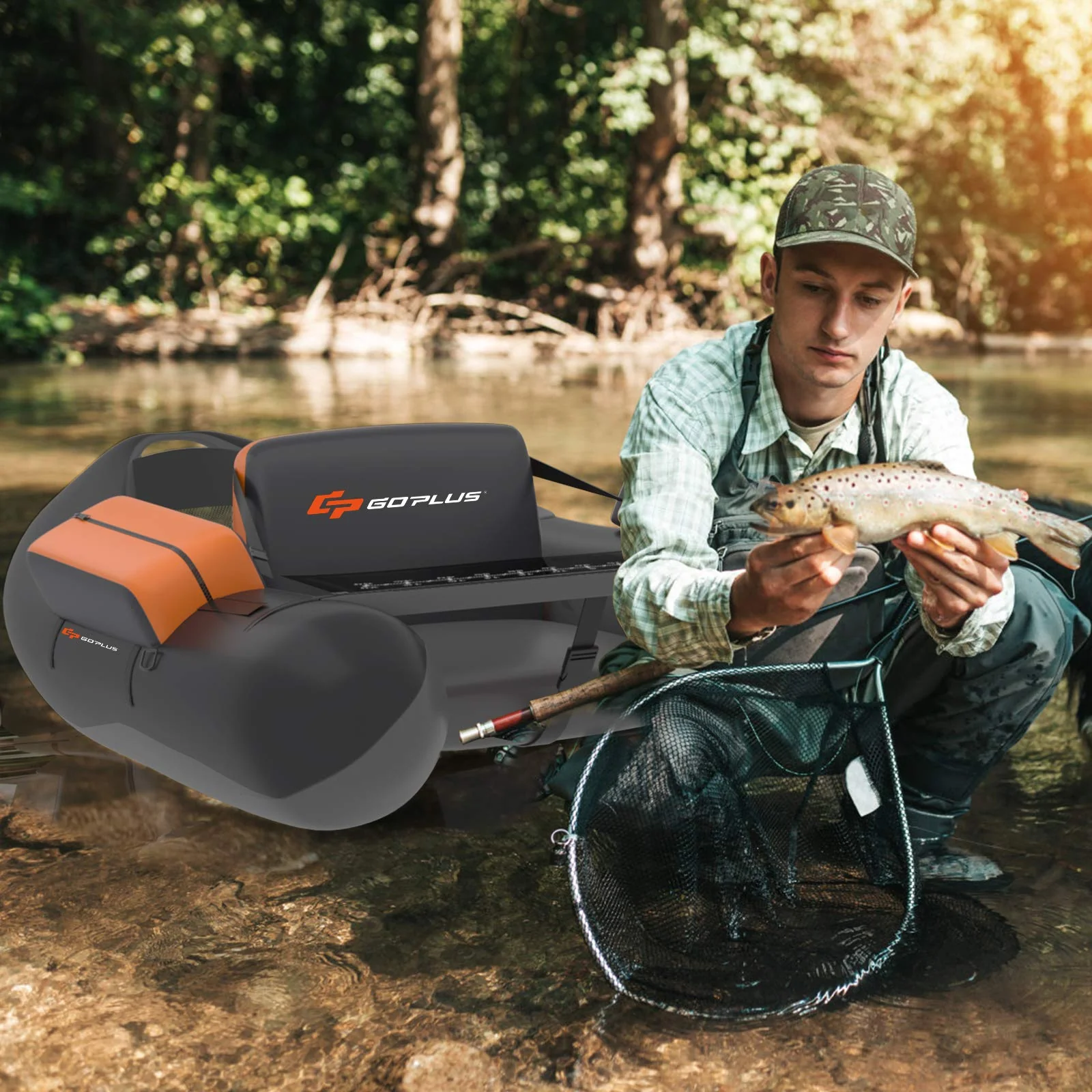 Inflatable Fishing Float Tube, with Storage Pockets - Image 2