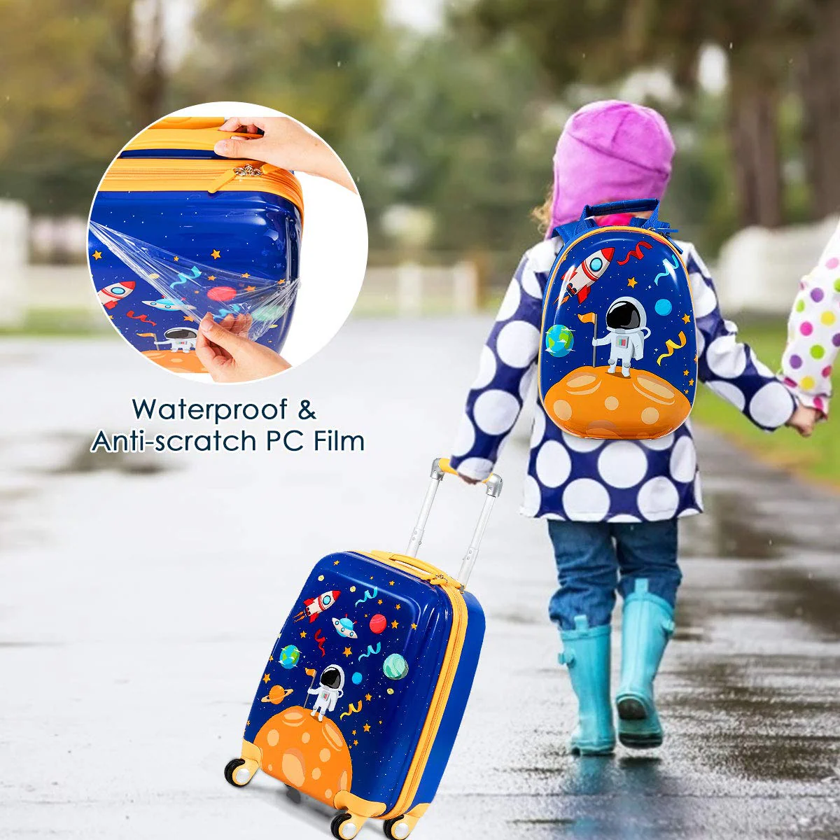 Kids Luggage Set, 12" & 18" Kids Carry On Luggage Set - Image 2